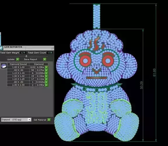 Baby Monkey Diamond Hip Hop Pendant