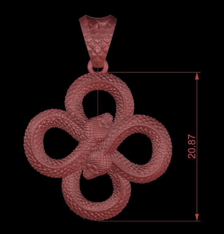 SNAKE PENDANTS 3D print model_1
