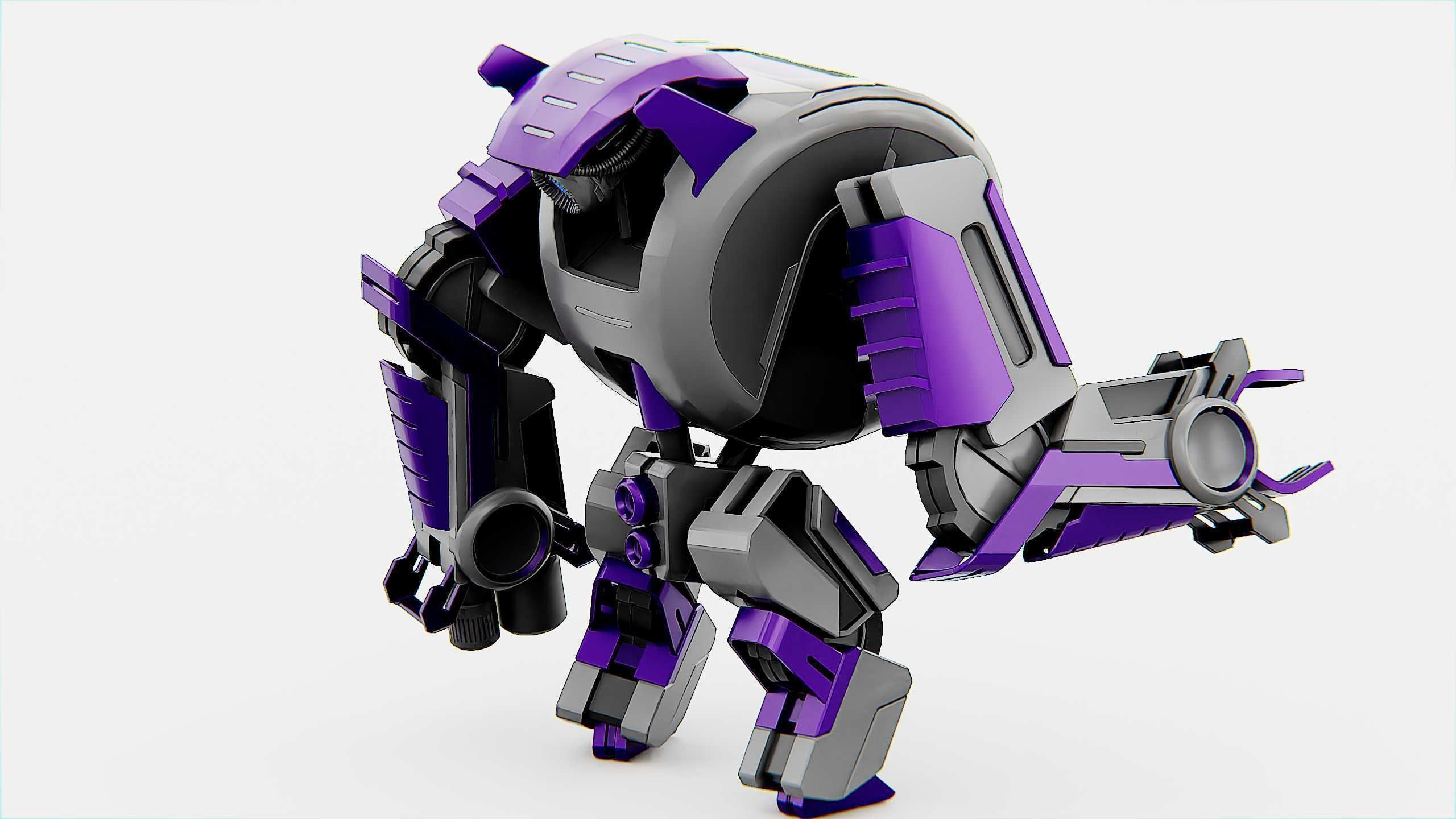 MILITARY DROID FORGE-4 Rigged for Unreal Engine - Unity - MIXAMO 3D model_10