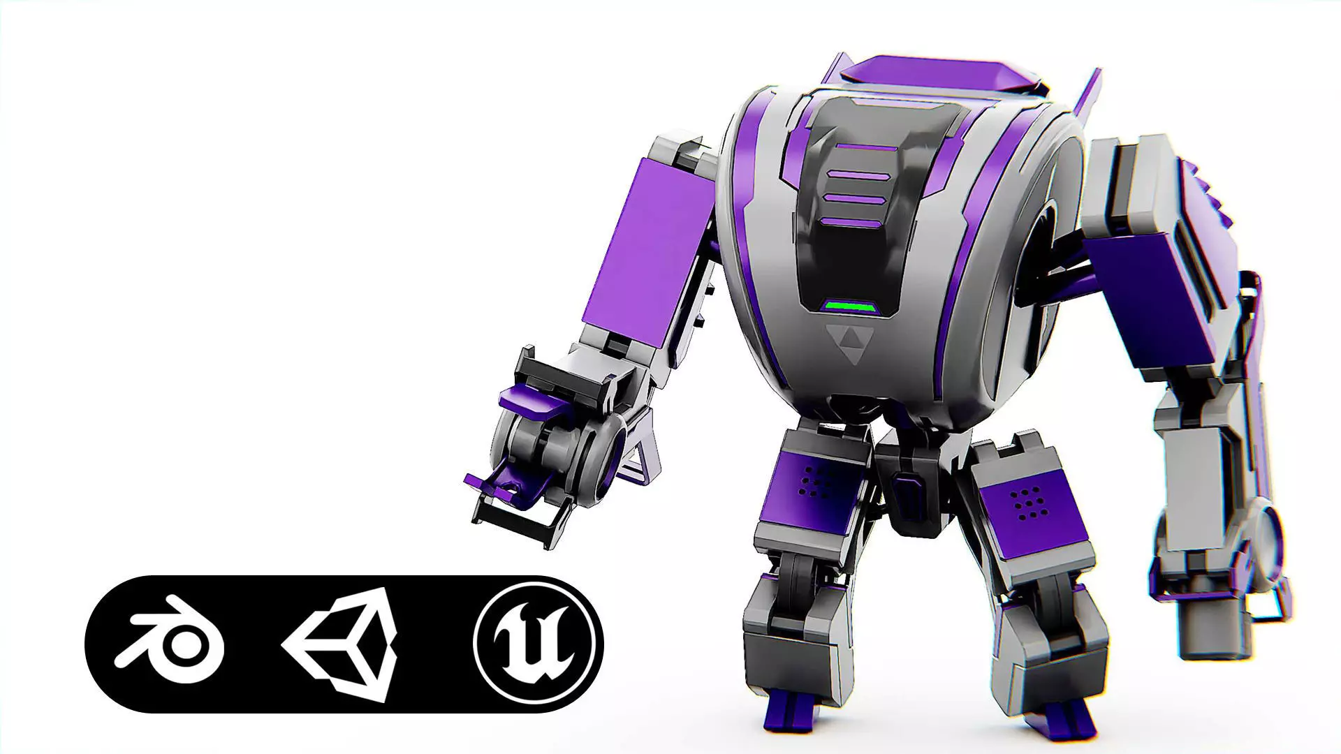 MILITARY DROID FORGE-4 Rigged for Unreal Engine - Unity - MIXAMO 3D model_0