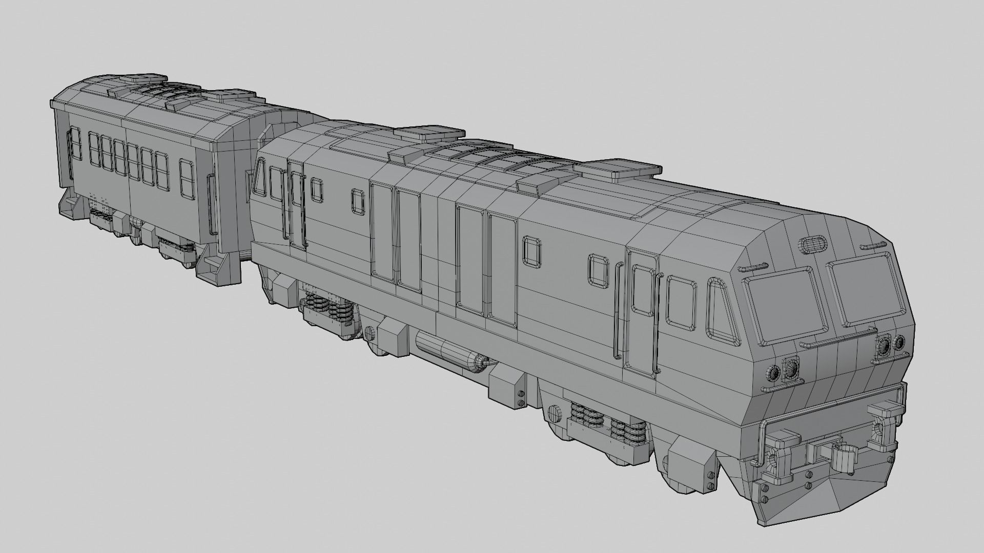Special Express Train cartoon lowpoly 3D model_14