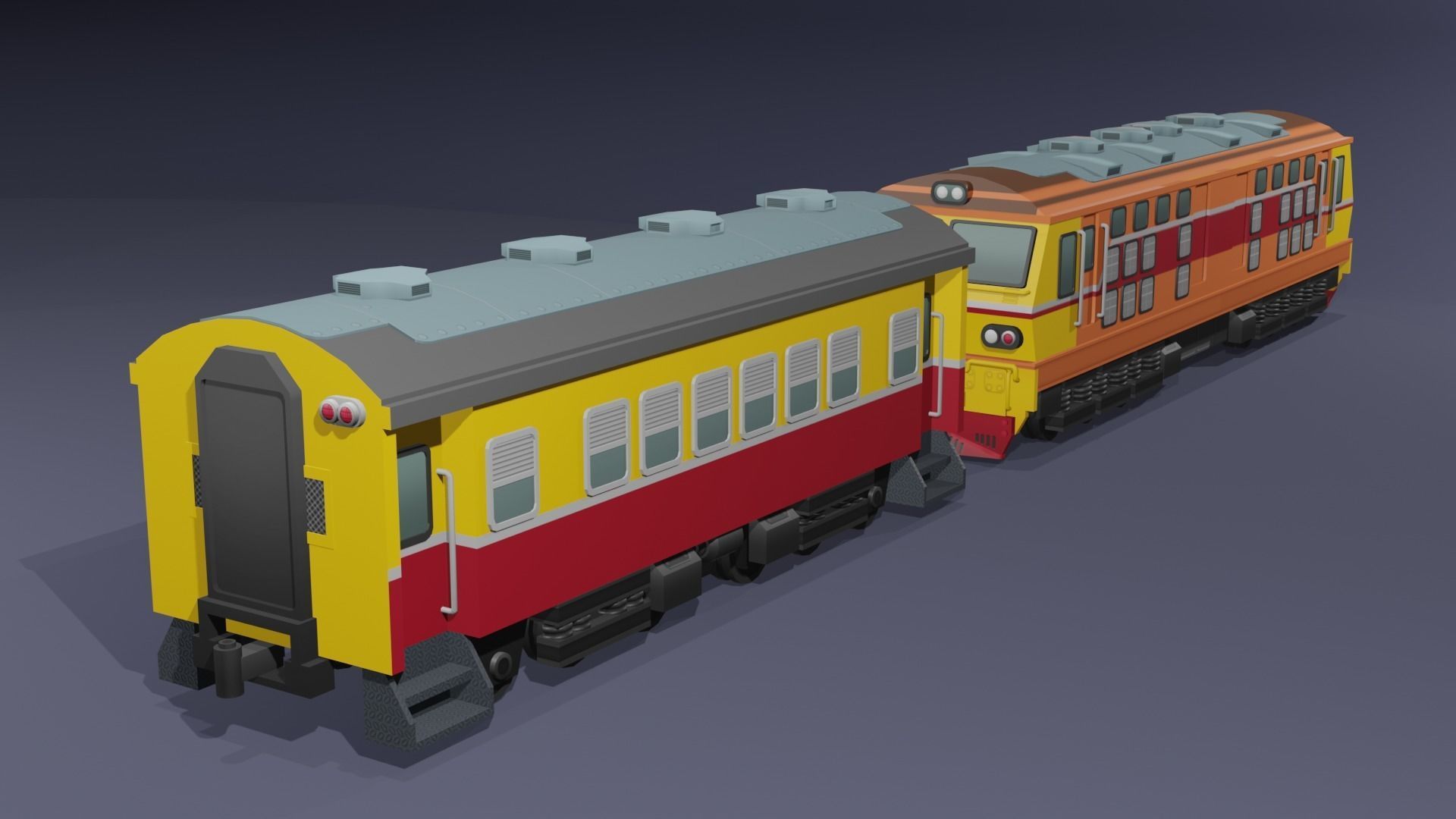 Special Express Train cartoon lowpoly 3D model_11