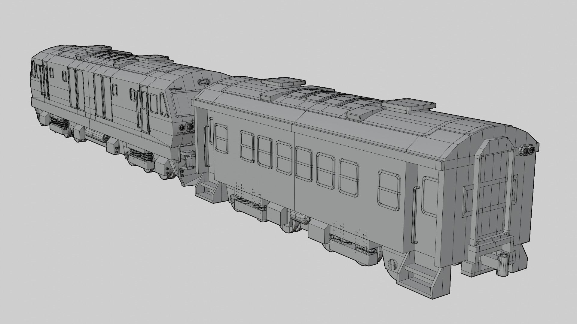 Special Express Train cartoon lowpoly 3D model_6