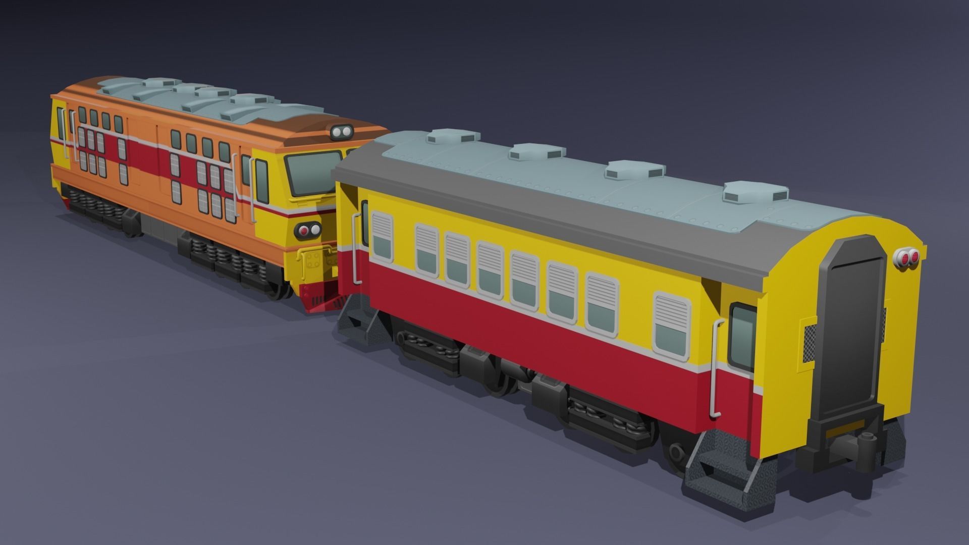 Special Express Train cartoon lowpoly 3D model_7
