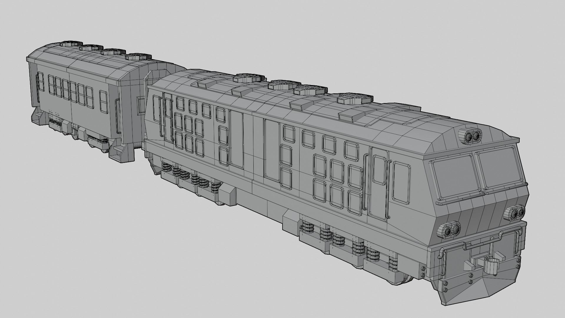 Special Express Train cartoon lowpoly 3D model_16