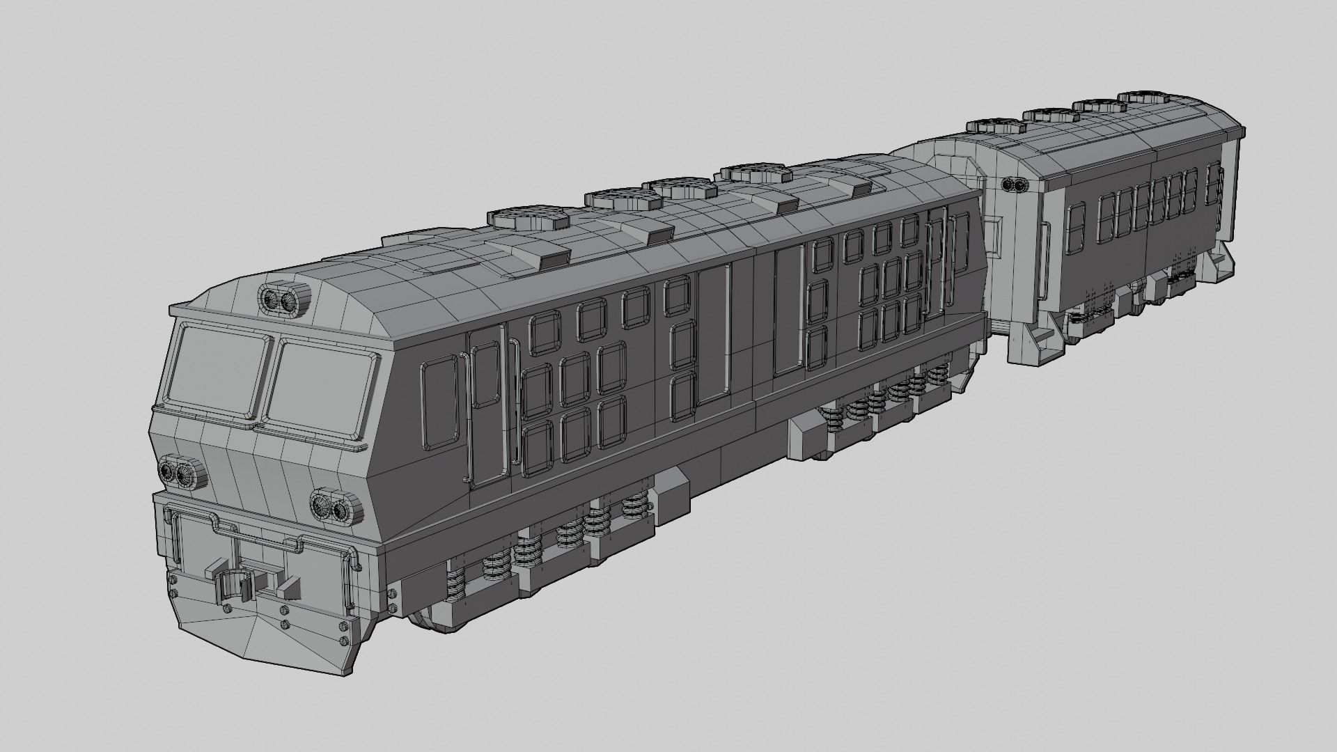 Special Express Train cartoon lowpoly 3D model_4
