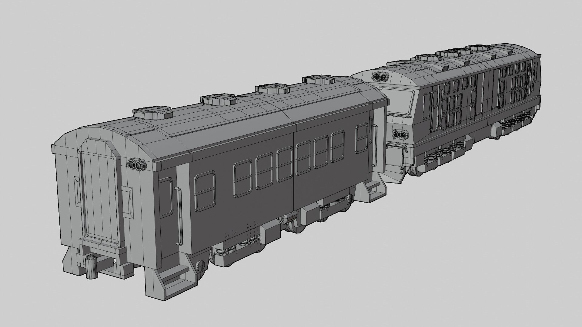 Special Express Train cartoon lowpoly 3D model_12