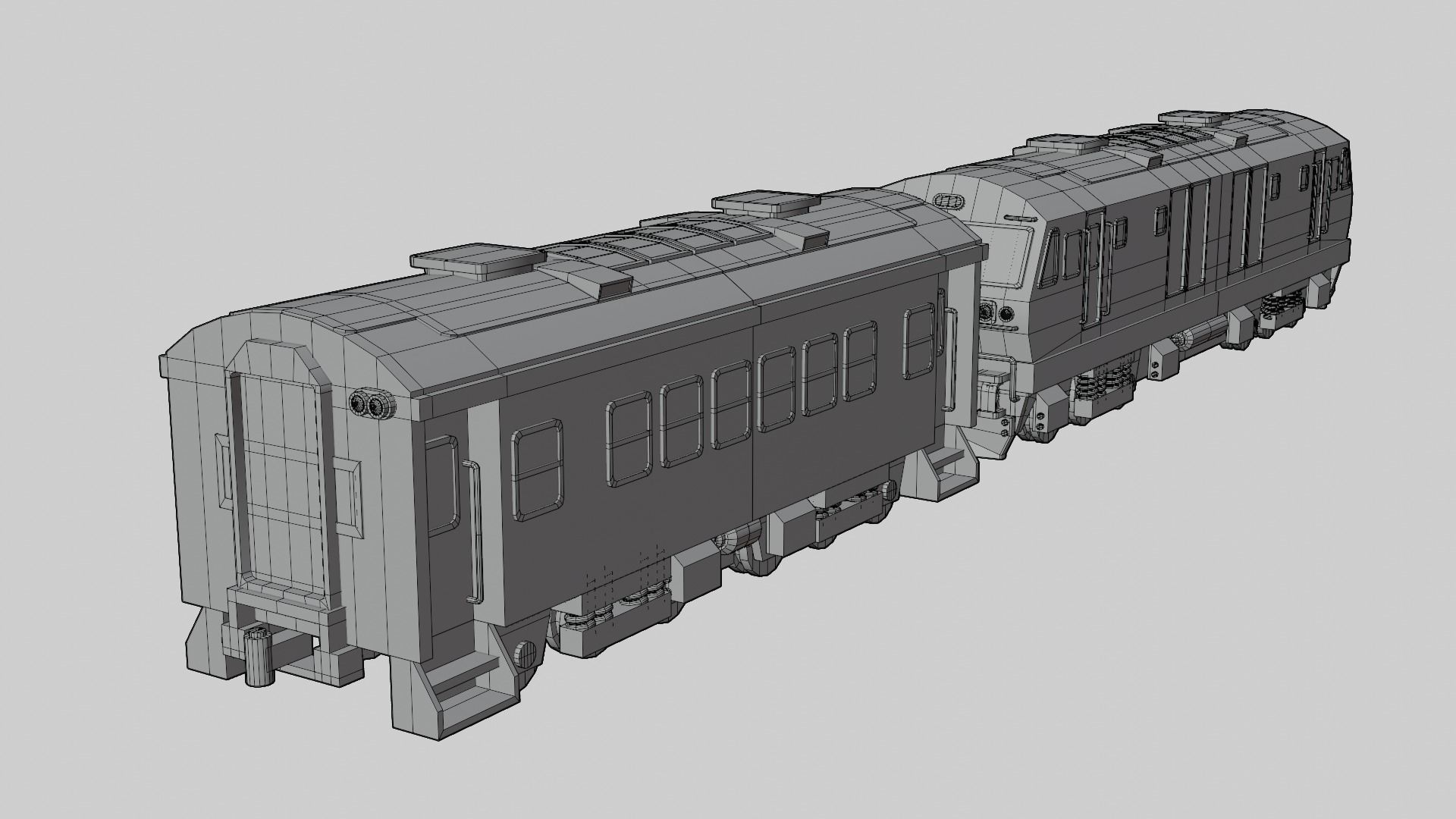 Special Express Train cartoon lowpoly 3D model_10