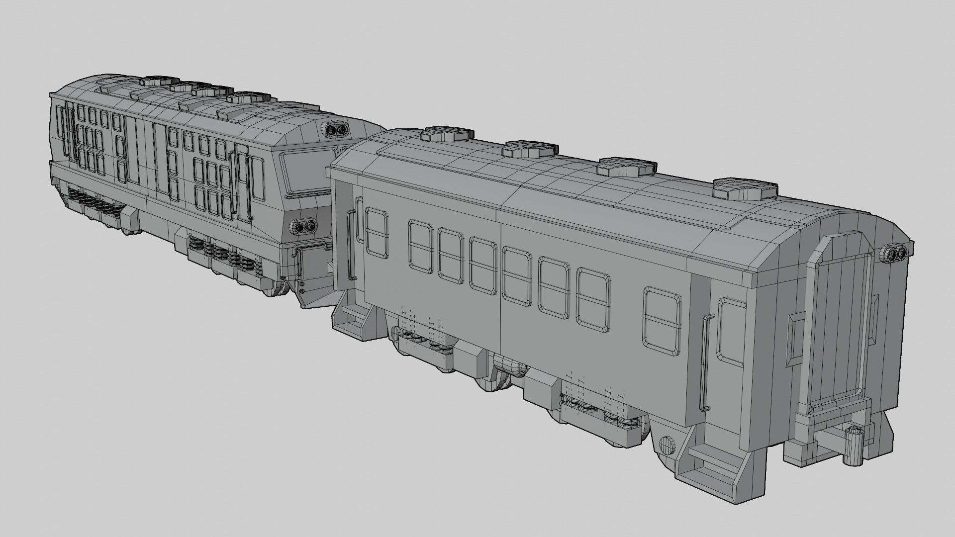 Special Express Train cartoon lowpoly 3D model_8