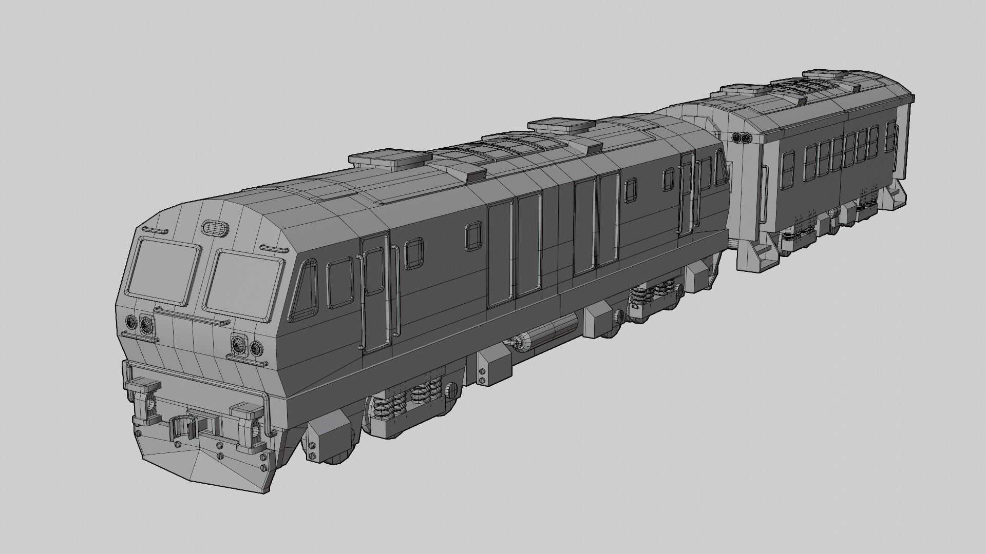 Special Express Train cartoon lowpoly 3D model_2