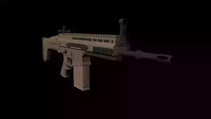 SCAR-H tan rifle