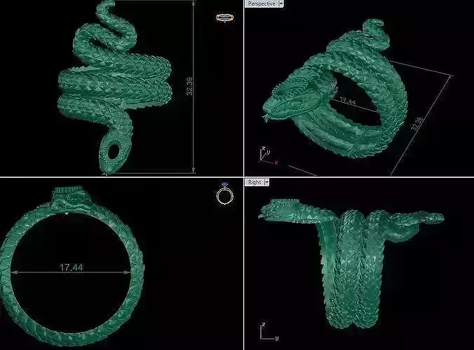 ring snake  3D print model
