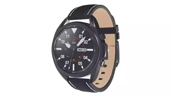 Samsung Galaxy Watch 3 - Classic Mystic Black Low-poly 3D model