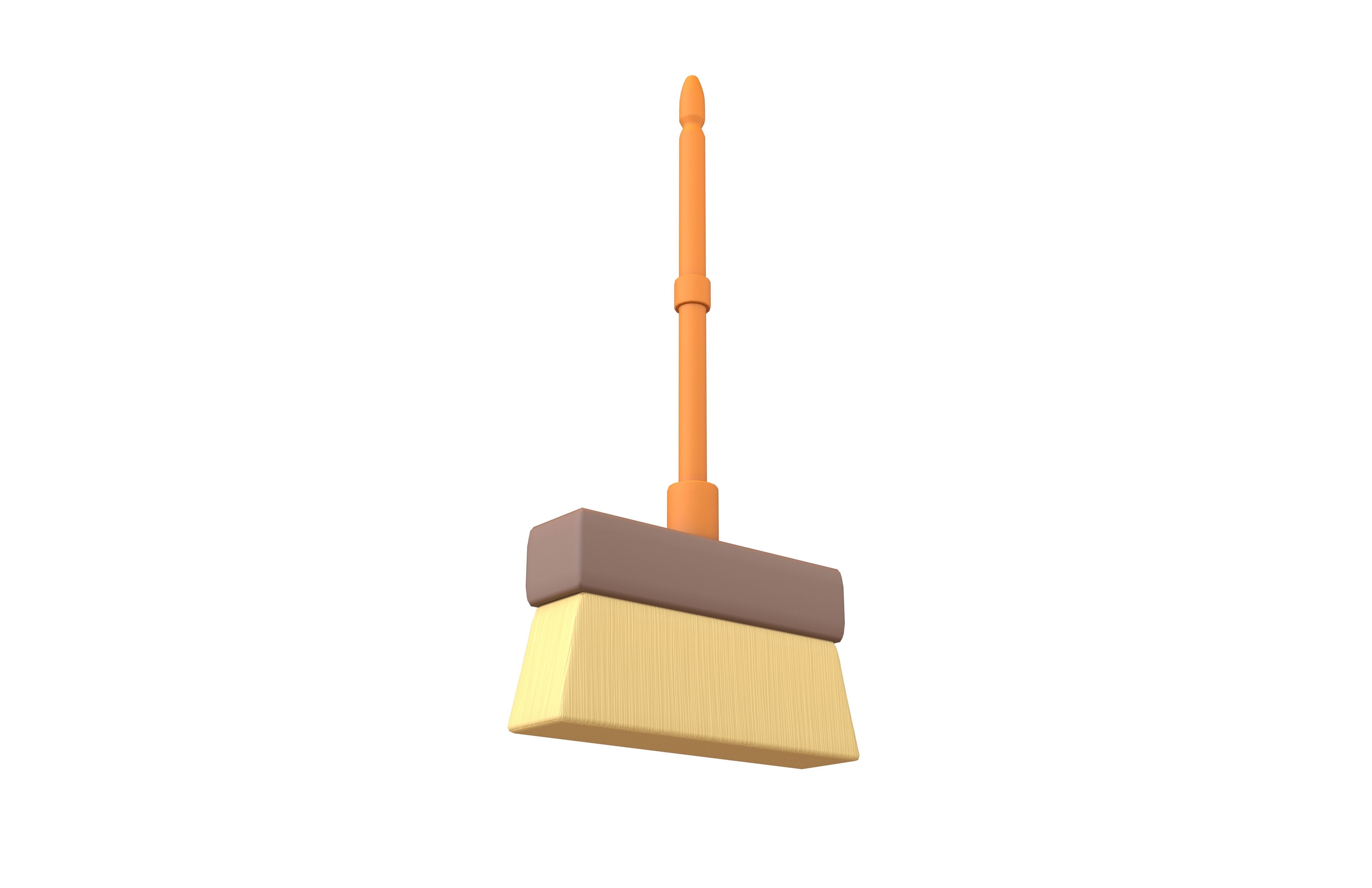 Cartoon Cleaning Broom v1 001 Low-poly 3D model_3