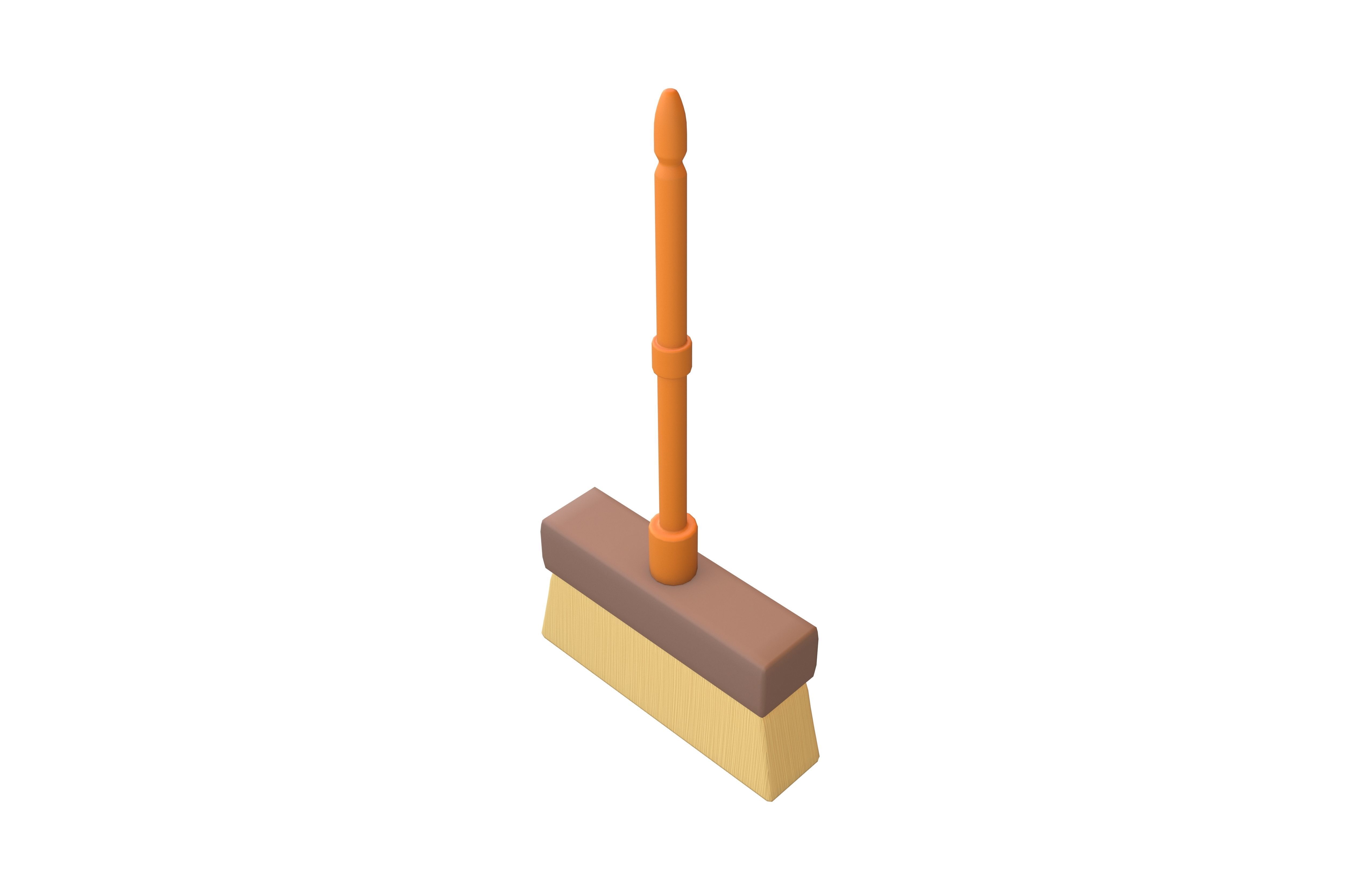 Cartoon Cleaning Broom v1 001 Low-poly 3D model_2