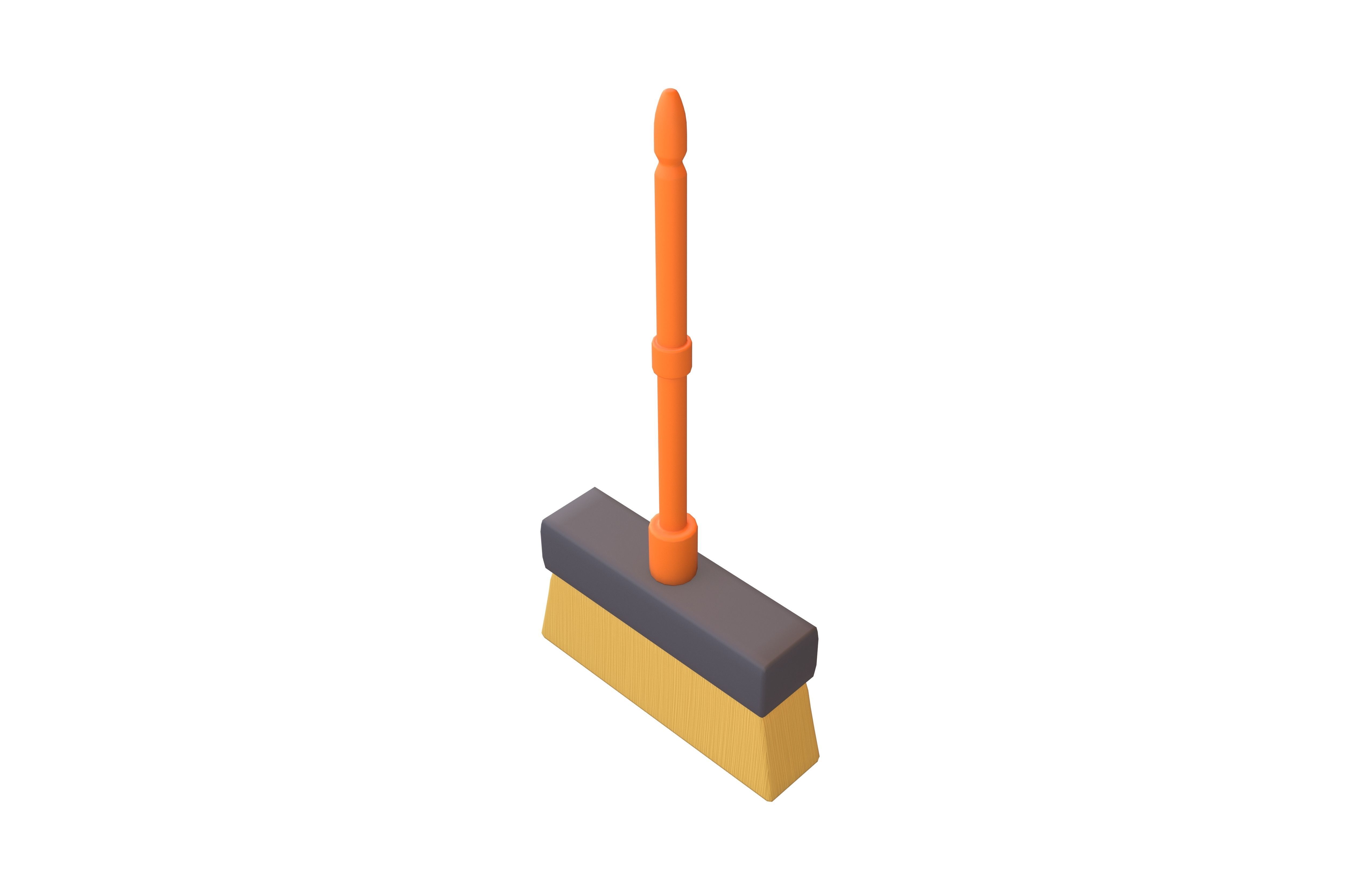 Cartoon Cleaning Broom v1 003 Low-poly 3D model_2