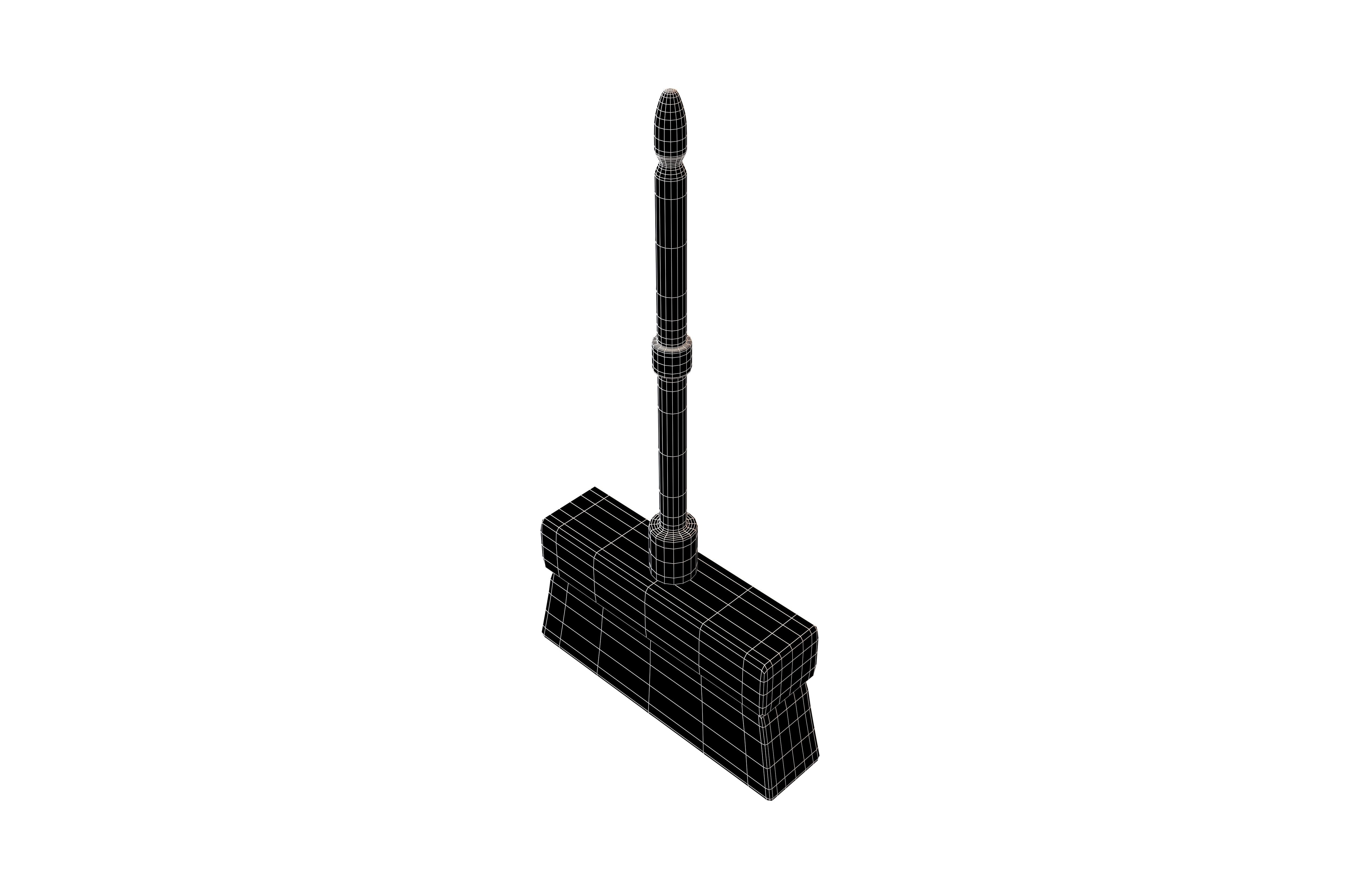 Cartoon Cleaning Broom v1 003 Low-poly 3D model_6