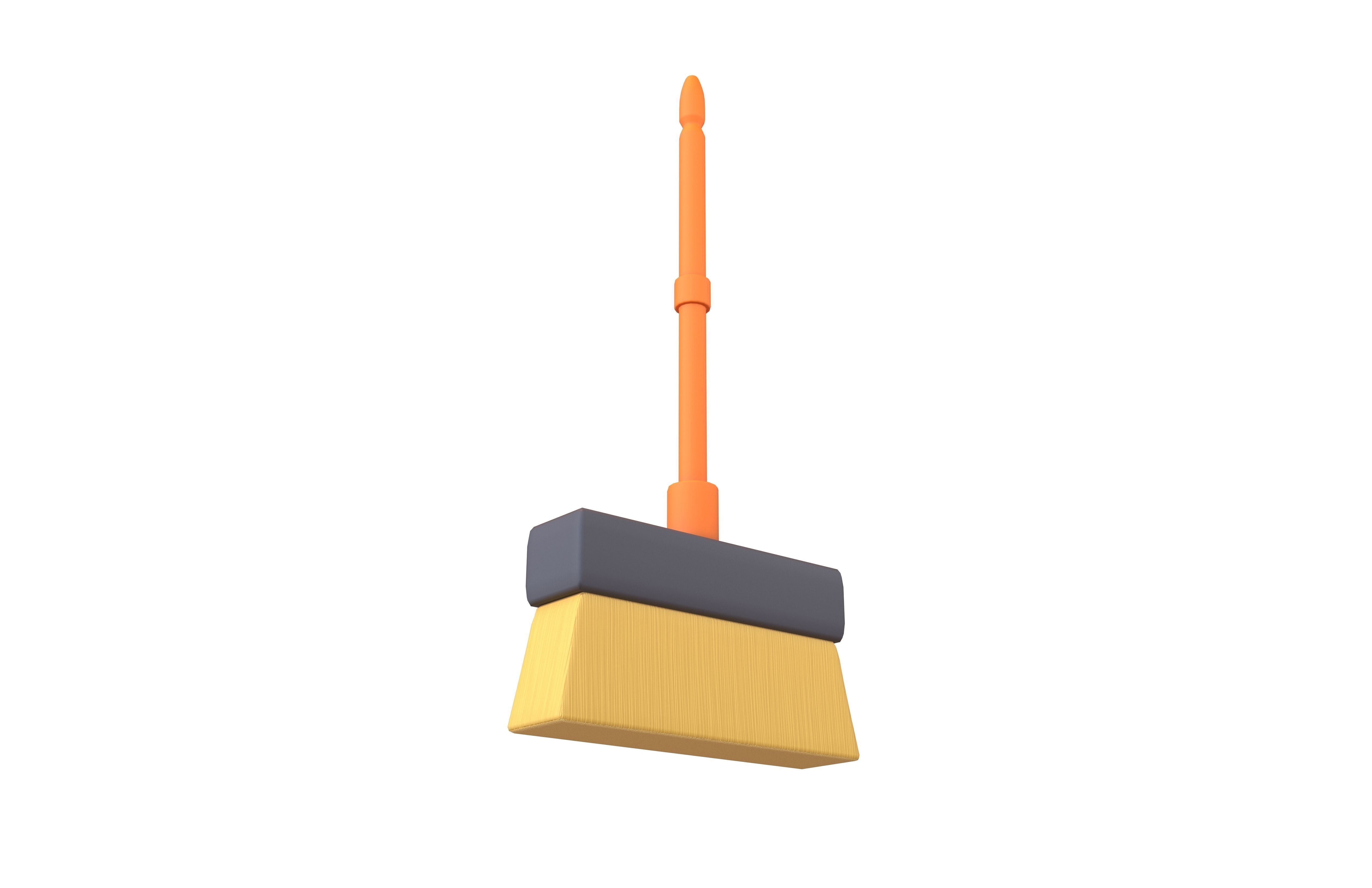 Cartoon Cleaning Broom v1 003 Low-poly 3D model_3