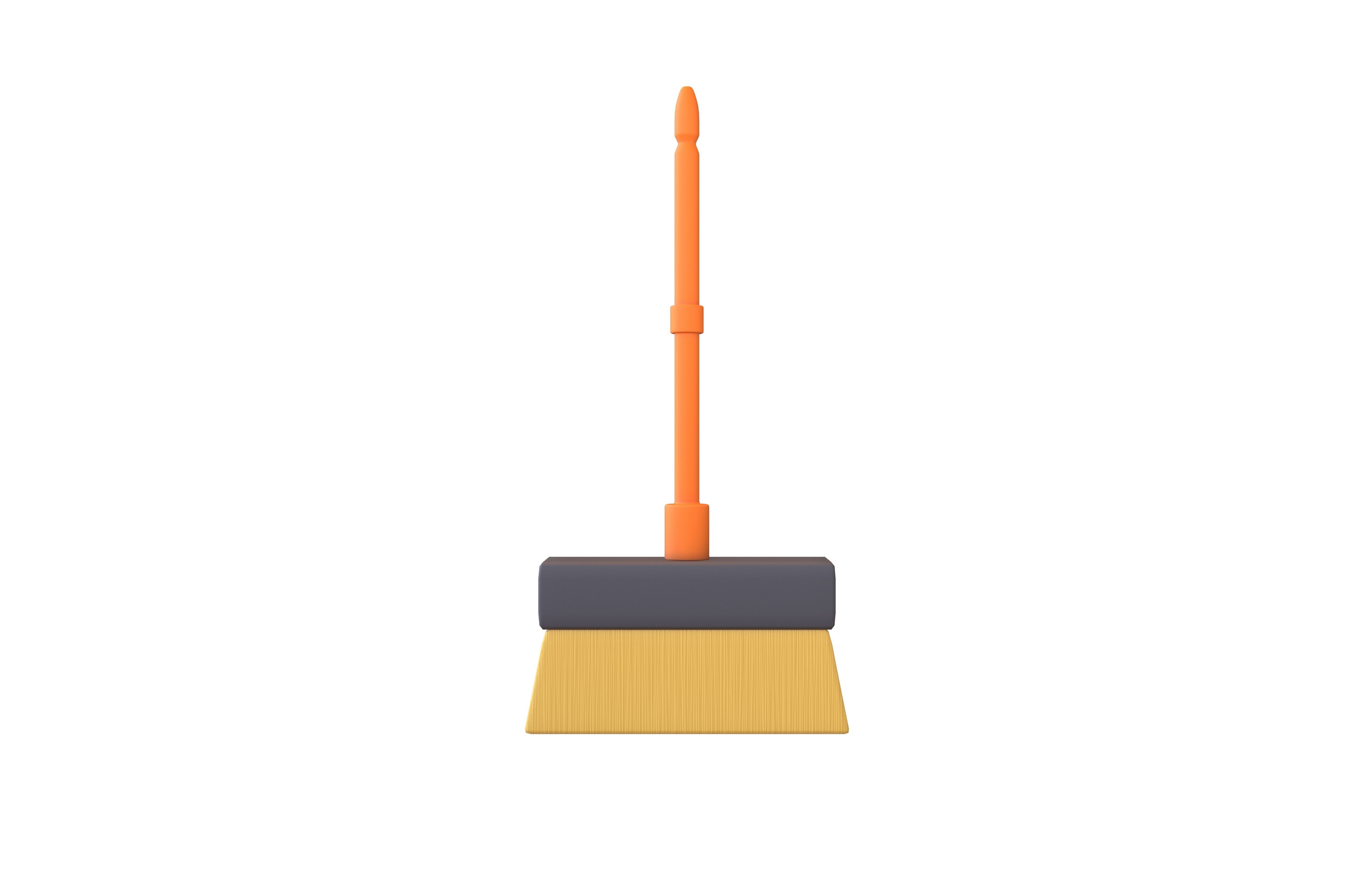 Cartoon Cleaning Broom v1 003 Low-poly 3D model_1