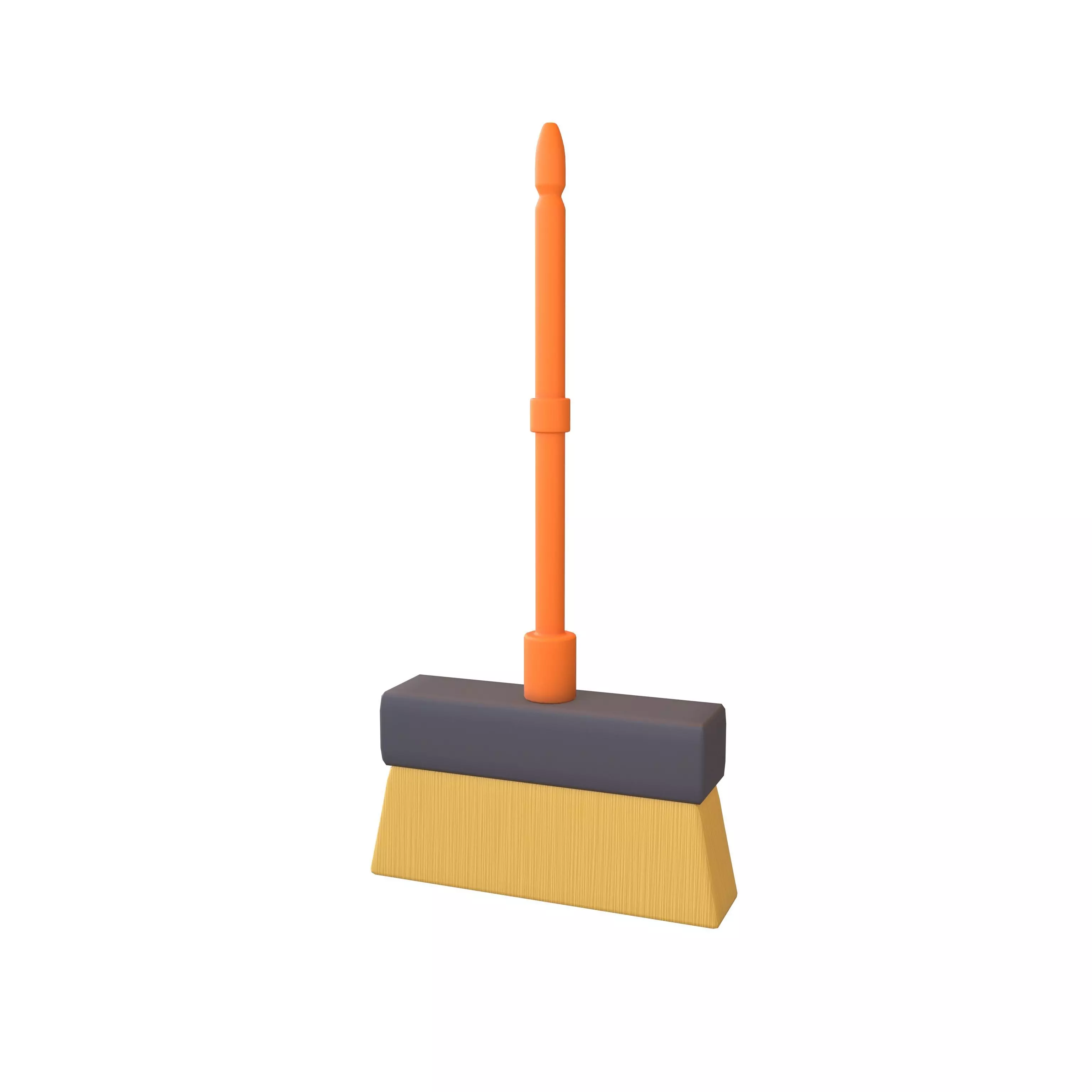 Cartoon Cleaning Broom v1 003 Low-poly 3D model_0