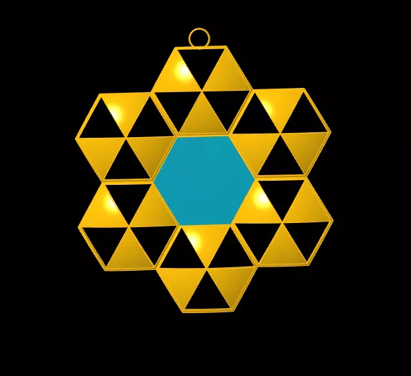 hexagon pendant 3D print model_0