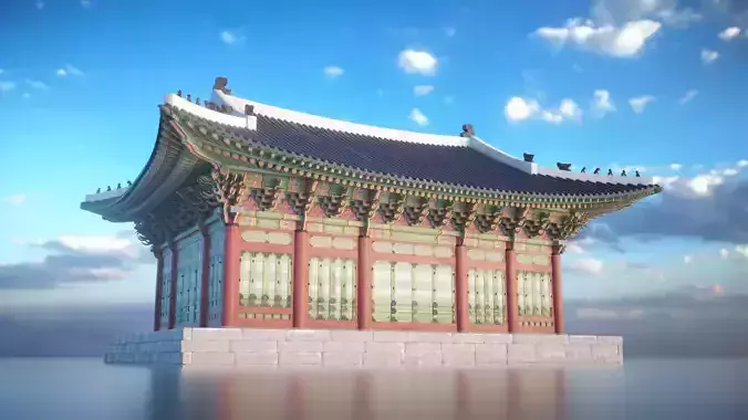 Korea Gyeongbokgung Sajeongjeon Hall - Joseon Palace