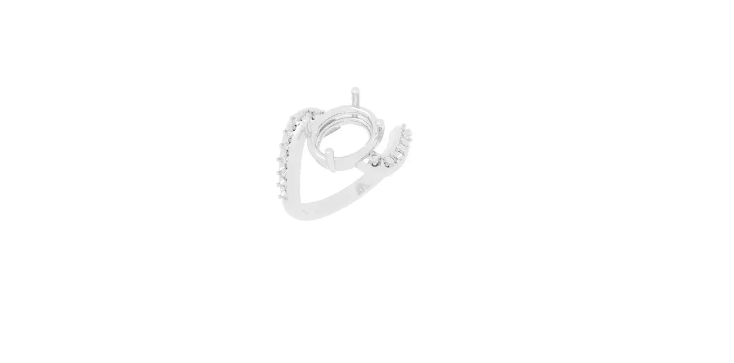 side ways oval ring with diamonds 3D model_0