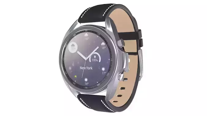 Samsung Galaxy Watch 3 - Mystic Silver Low-poly 3D model