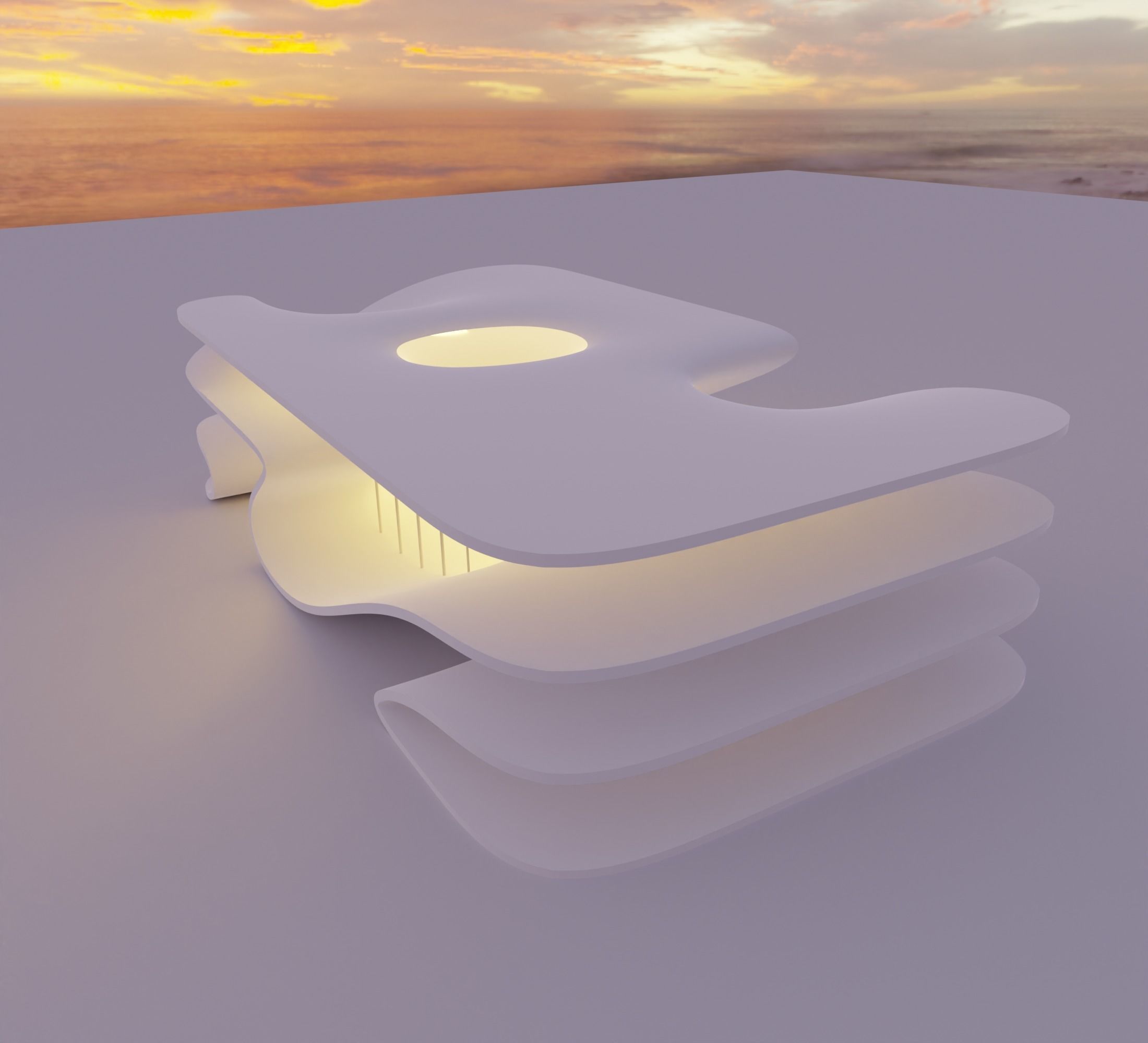 Sci Fi Exhibition Hall Interior with real world scale Low-poly 3D model_10