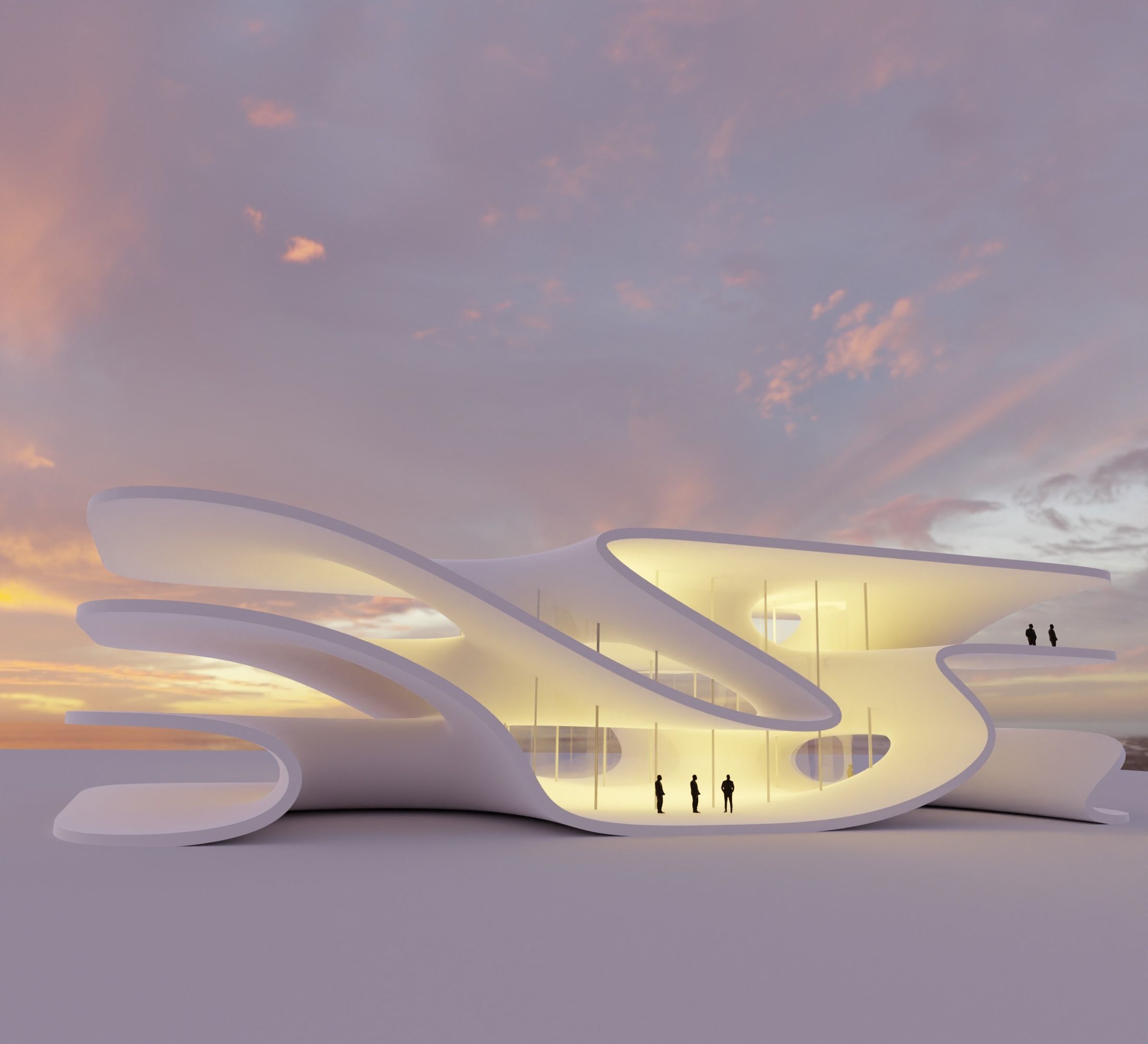 Sci Fi Exhibition Hall Interior with real world scale Low-poly 3D model_2