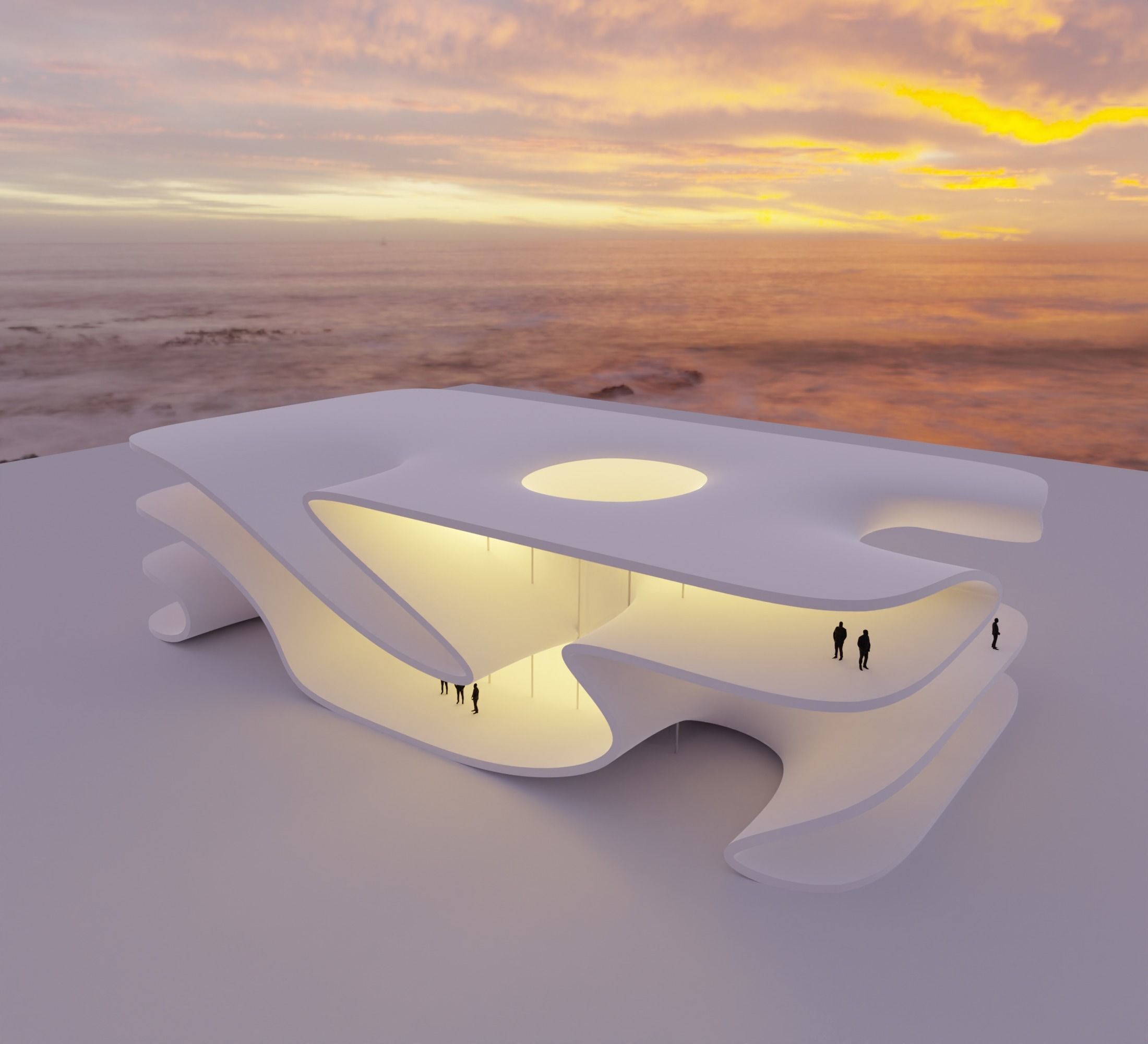 Sci Fi Exhibition Hall Interior with real world scale Low-poly 3D model_4