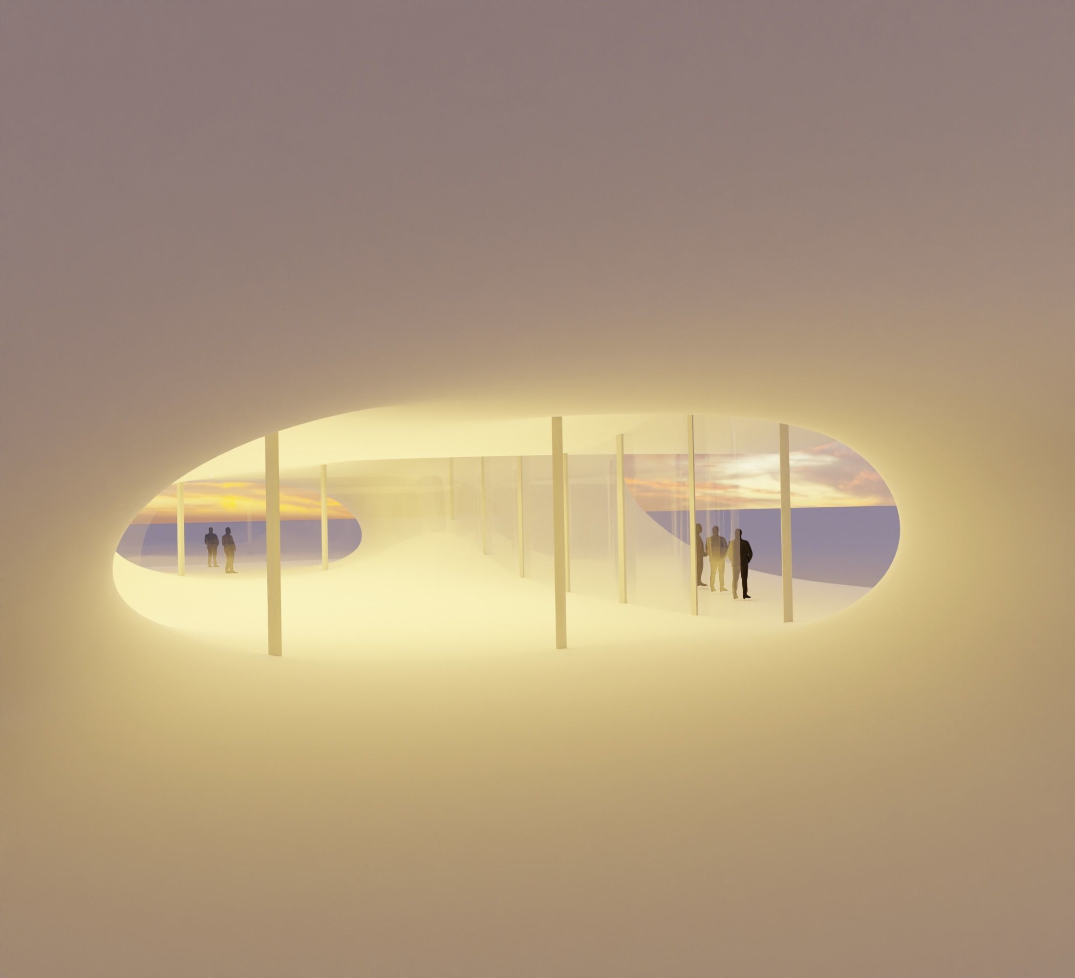 Sci Fi Exhibition Hall Interior with real world scale Low-poly 3D model_5