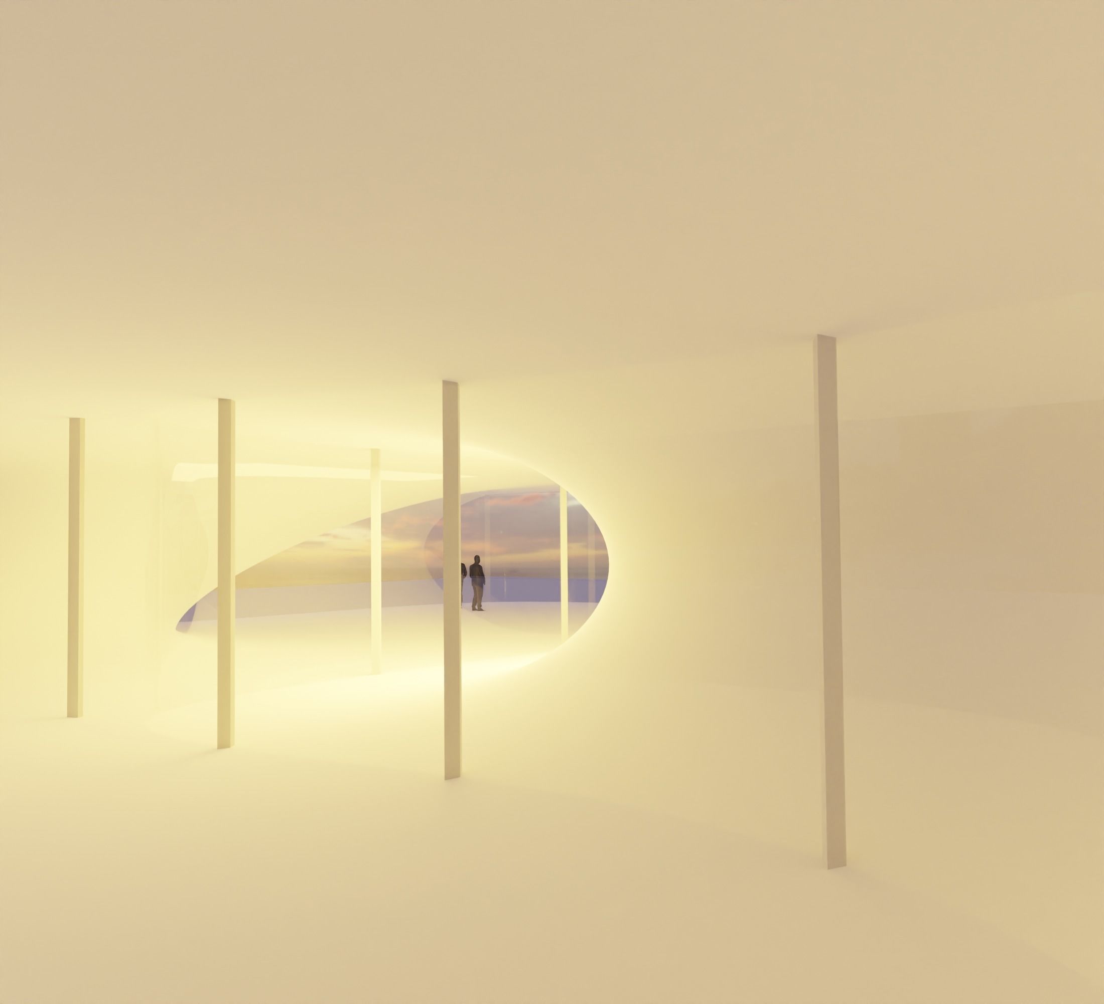 Sci Fi Exhibition Hall Interior with real world scale Low-poly 3D model_3