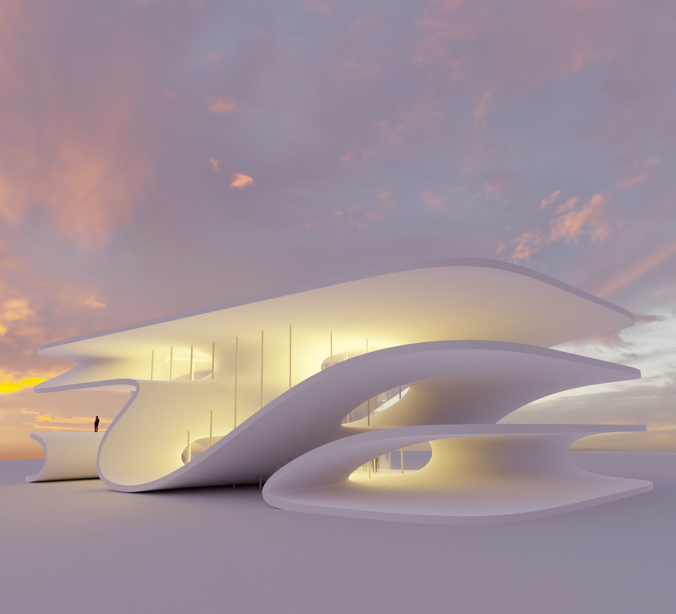 Sci Fi Exhibition Hall Interior with real world scale Low-poly 3D model_9