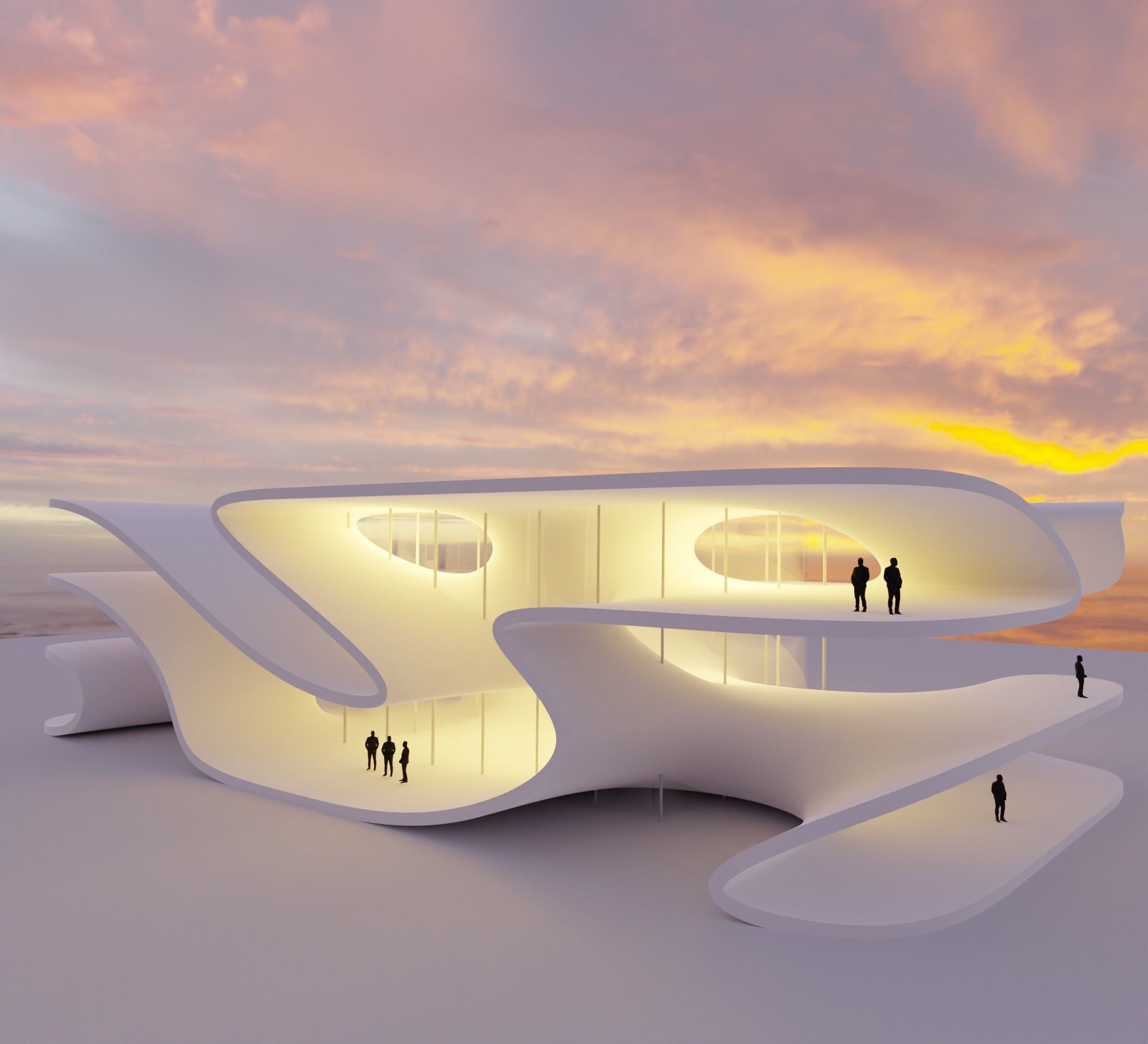 Sci Fi Exhibition Hall Interior with real world scale Low-poly 3D model_8