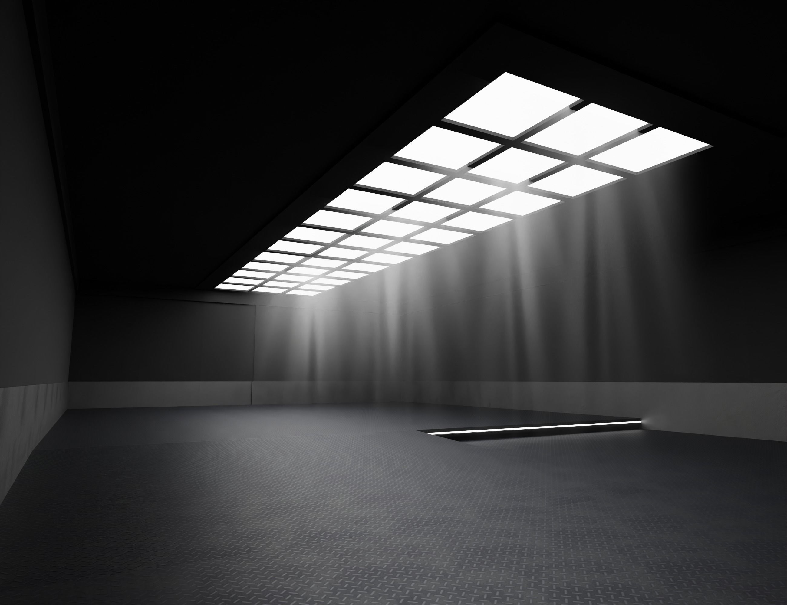 Car studio interior Low-poly 3D model_8