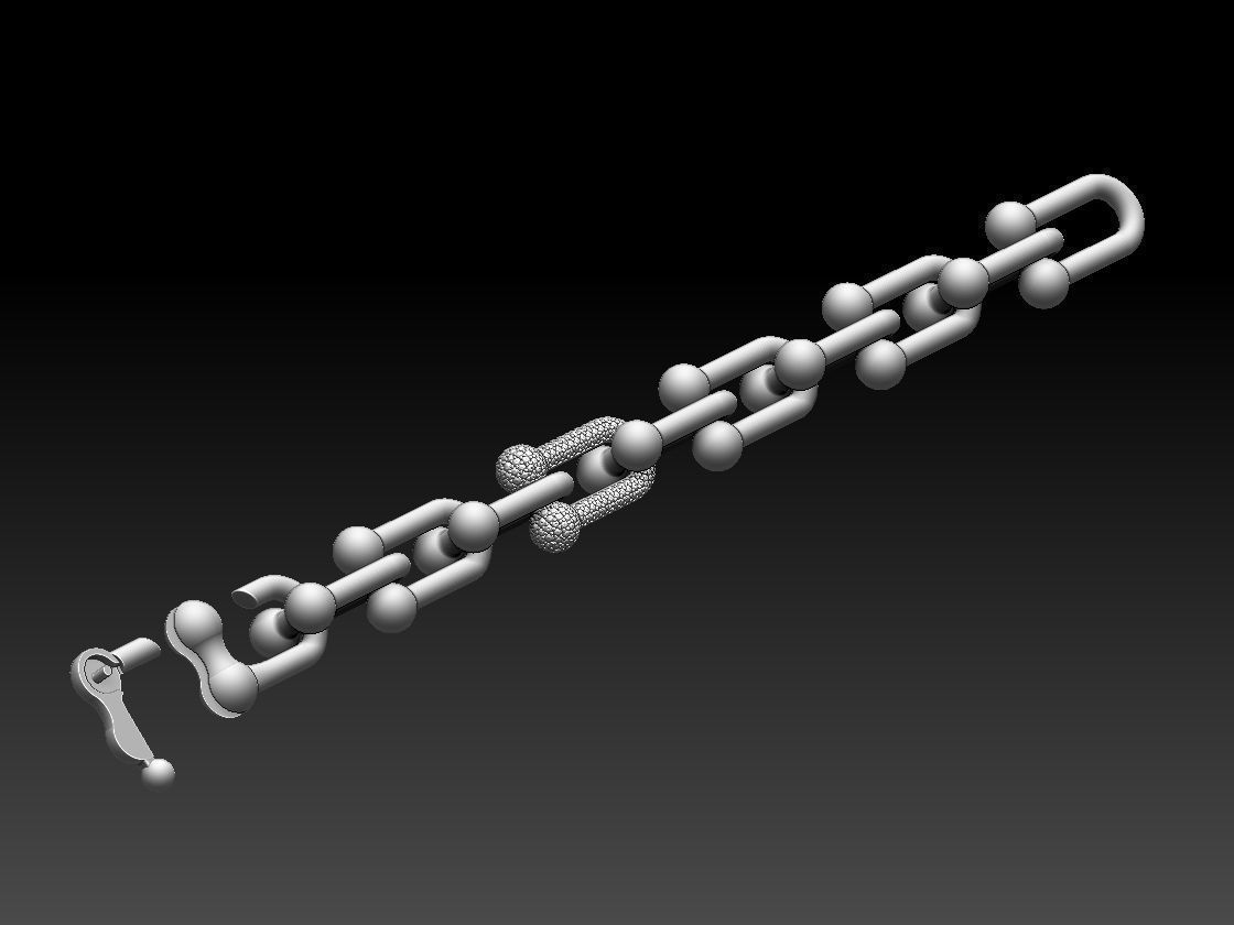 Tiffany chain link bracelet and Tiffany clasp 3D print model_1