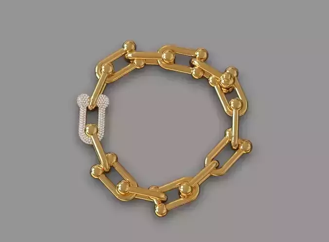 Tiffany chain link bracelet and Tiffany clasp 3D print model