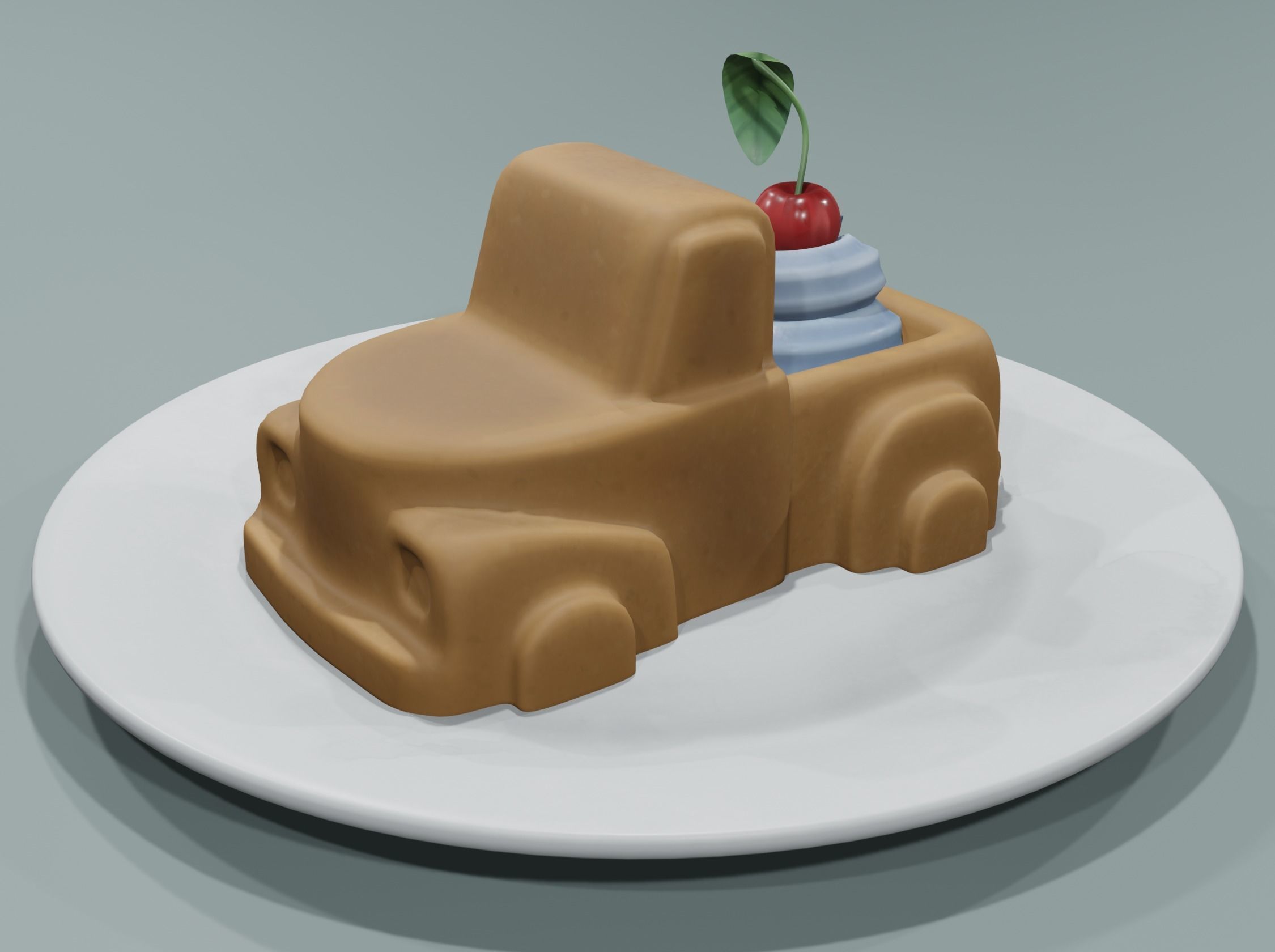 Chocolate dessert Low-poly 3D model_12