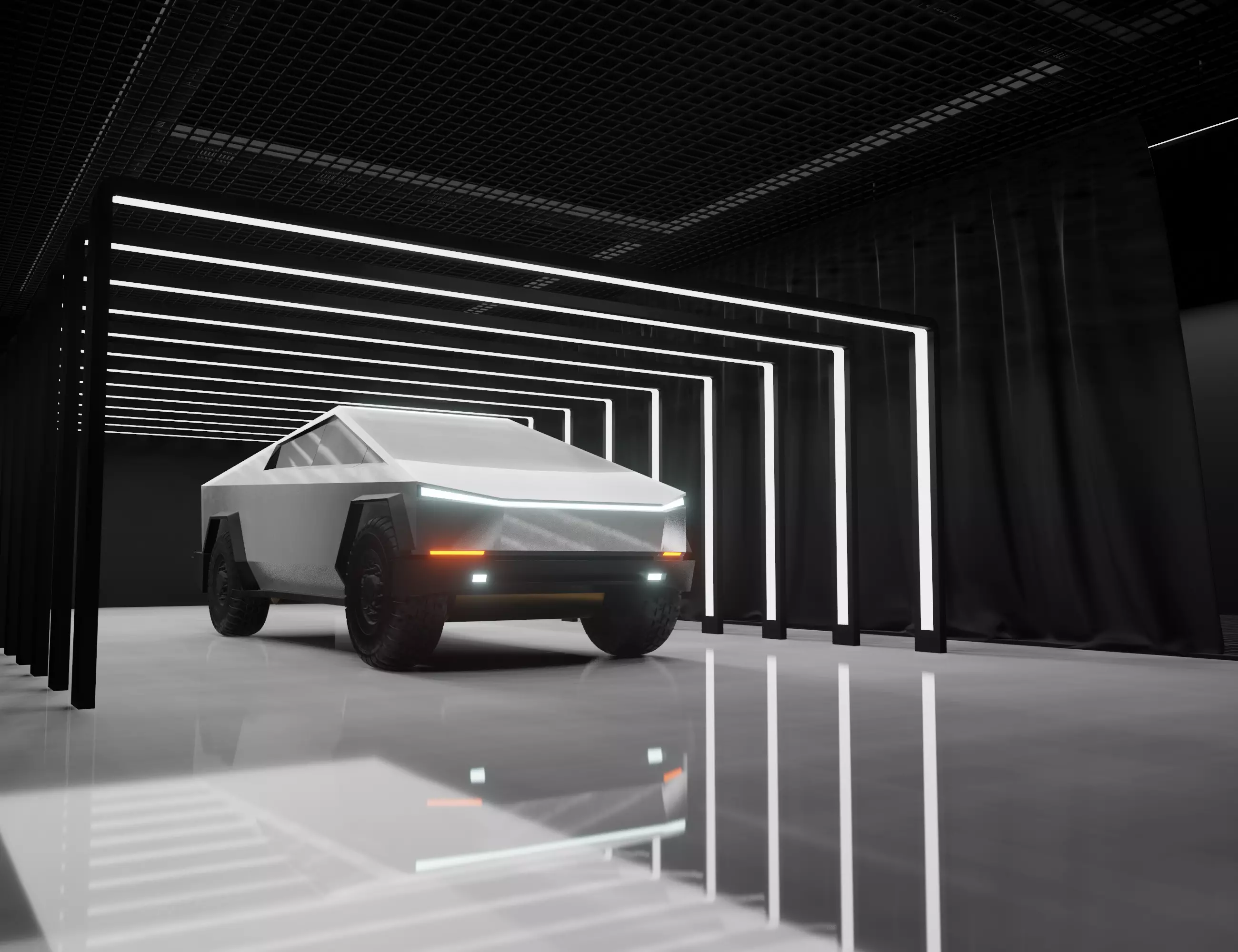 PHOTO STUDIO interior car studio Low-poly 3D model