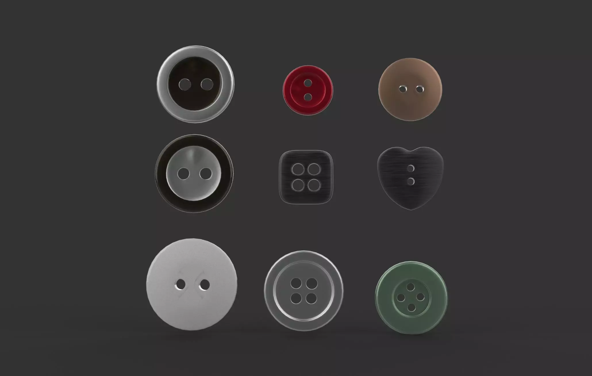 Slimline Buttons 3D model_0