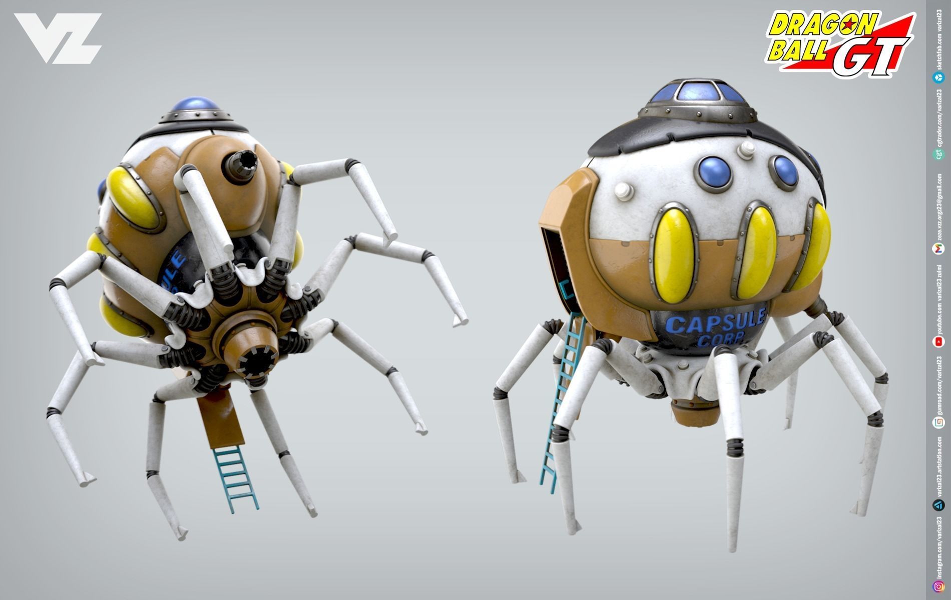 Octopus Spaceship - Dragonball GT 3D print model_2