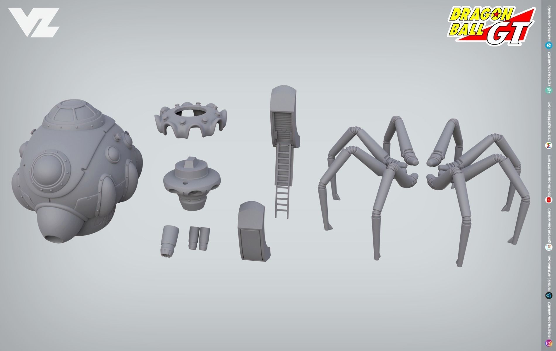 Octopus Spaceship - Dragonball GT 3D print model_5