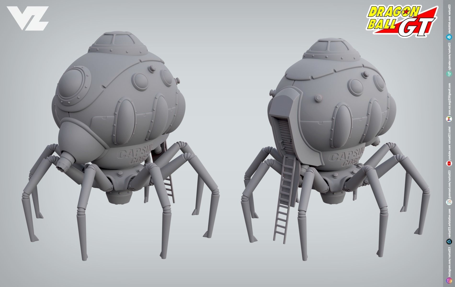 Octopus Spaceship - Dragonball GT 3D print model_3