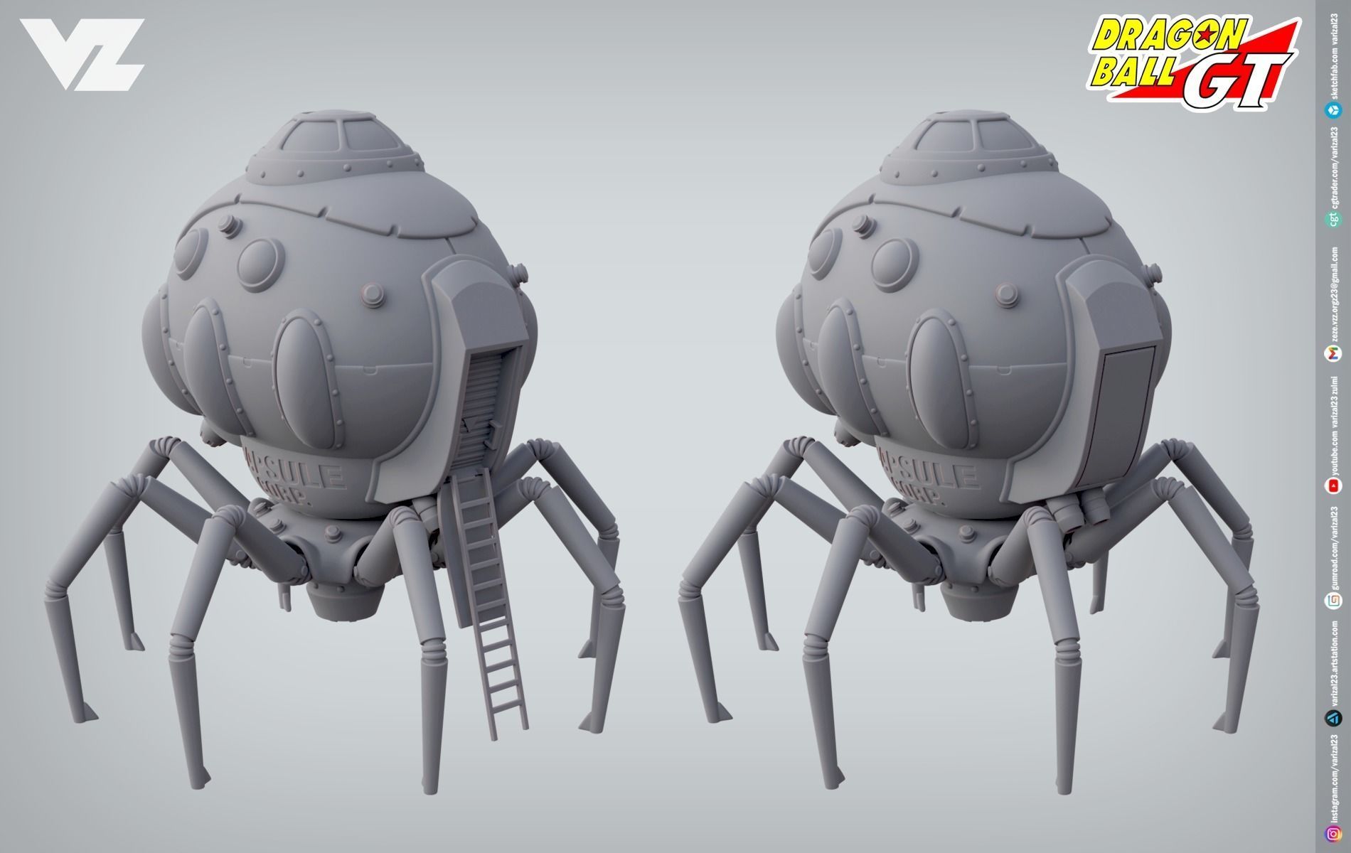 Octopus Spaceship - Dragonball GT 3D print model_4
