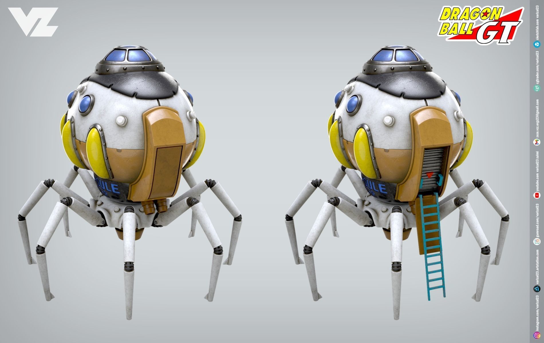 Octopus Spaceship - Dragonball GT 3D print model_1