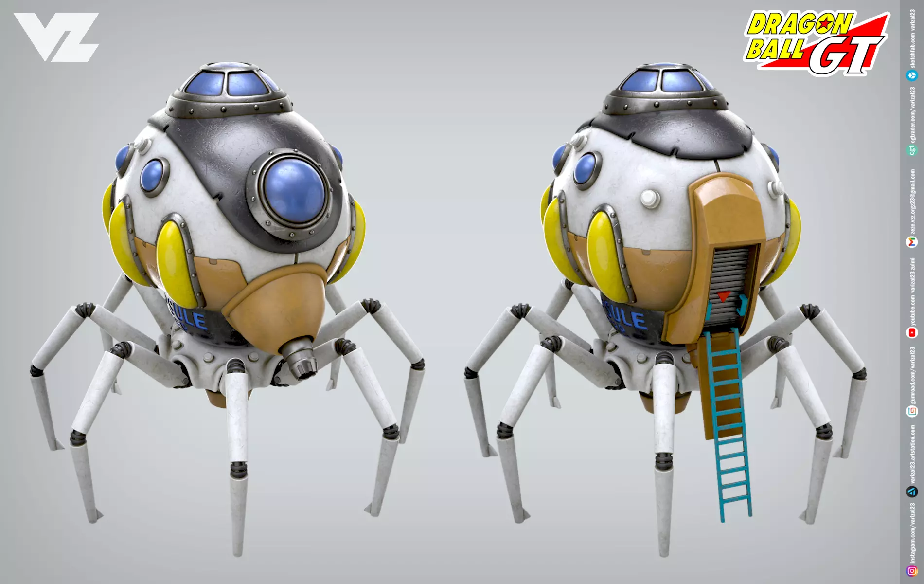 Octopus Spaceship - Dragonball GT 3D print model_0