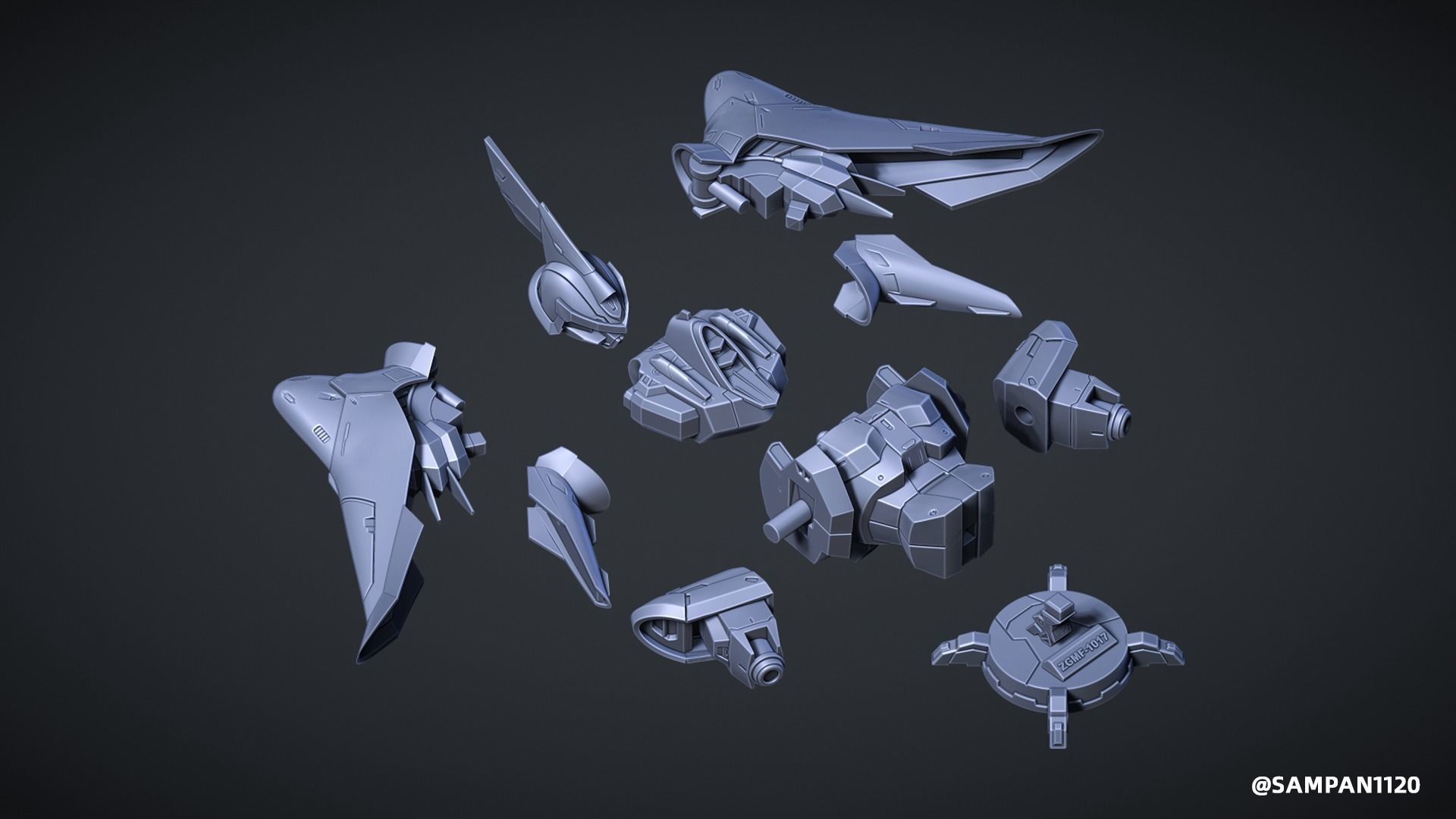 GUNDAM BUST ZGMF-1017 Moblie GINN 3D print model 3D print model_6