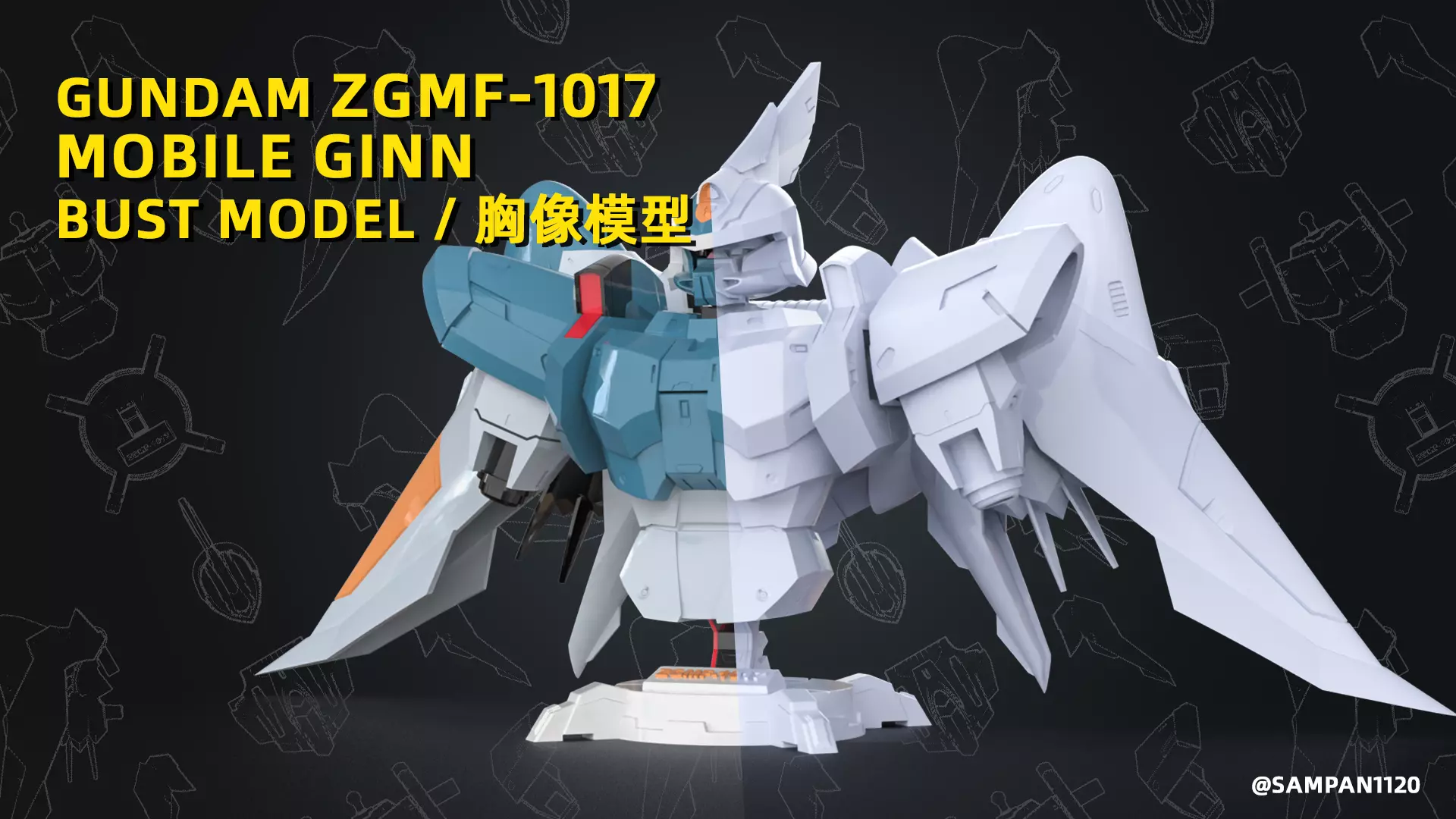 GUNDAM BUST ZGMF-1017 Moblie GINN 3D print model 3D print model_0