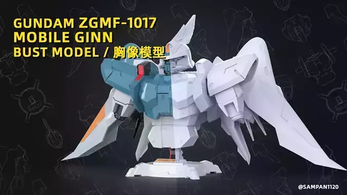 GUNDAM BUST ZGMF-1017 Moblie GINN 3D print model 3D print model